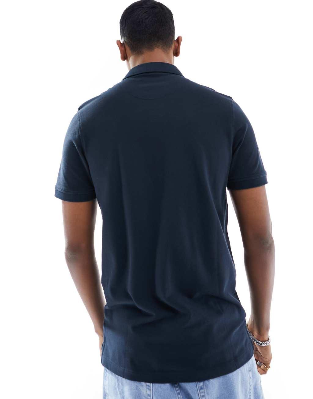 Jack & Jones Essentials slim fit tipped pique logo polo navy  Product Image