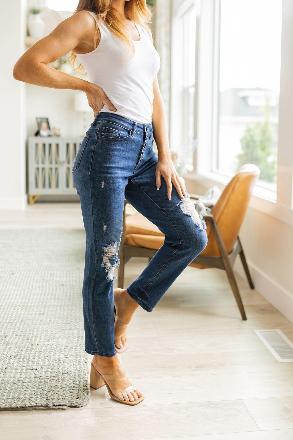 Colt High Rise Button Fly Distressed Boyfriend Jeans (Online Exclusive) Product Image