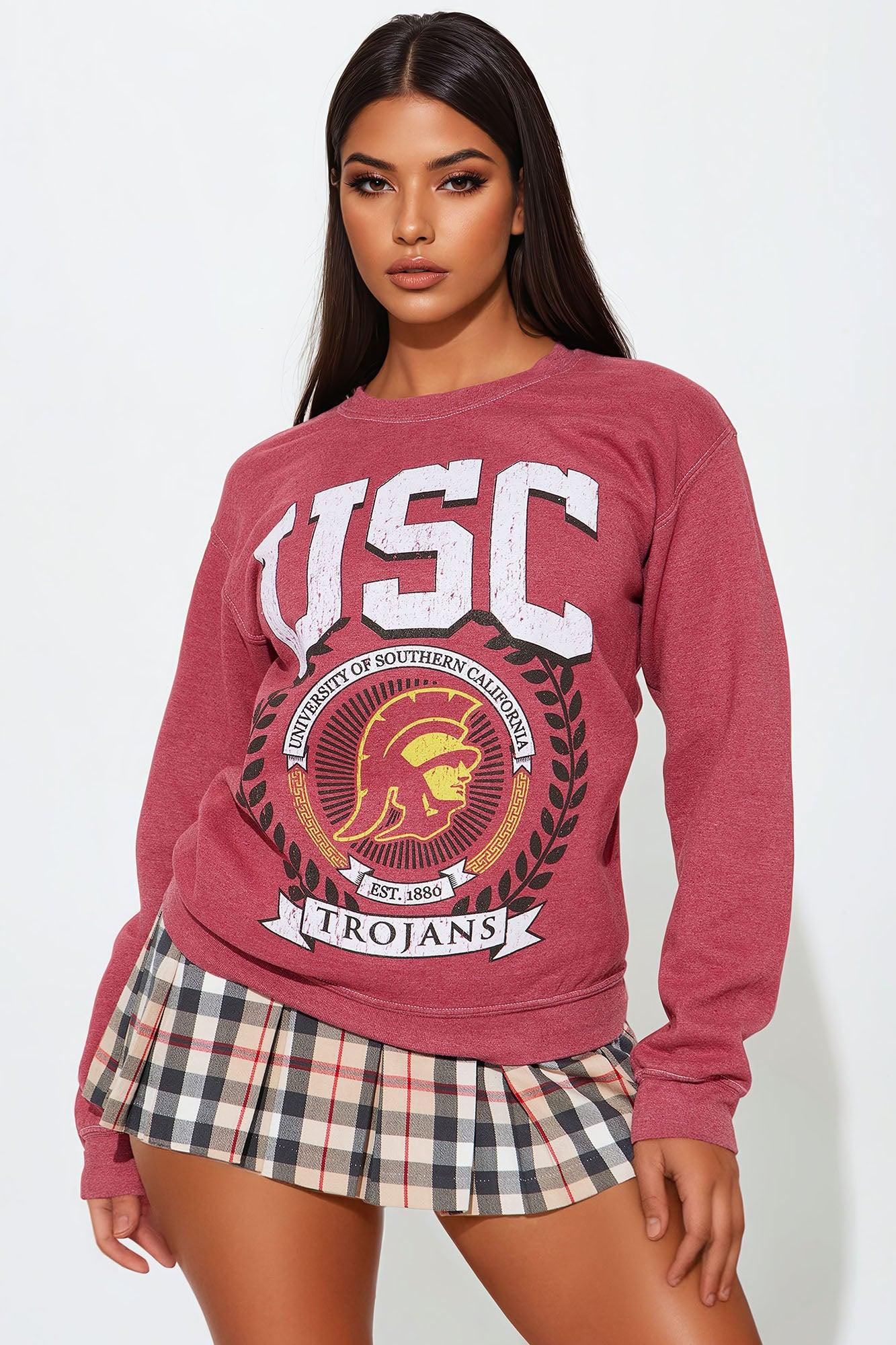 USC Trojans Crew Neck Sweatshirt - Red Product Image