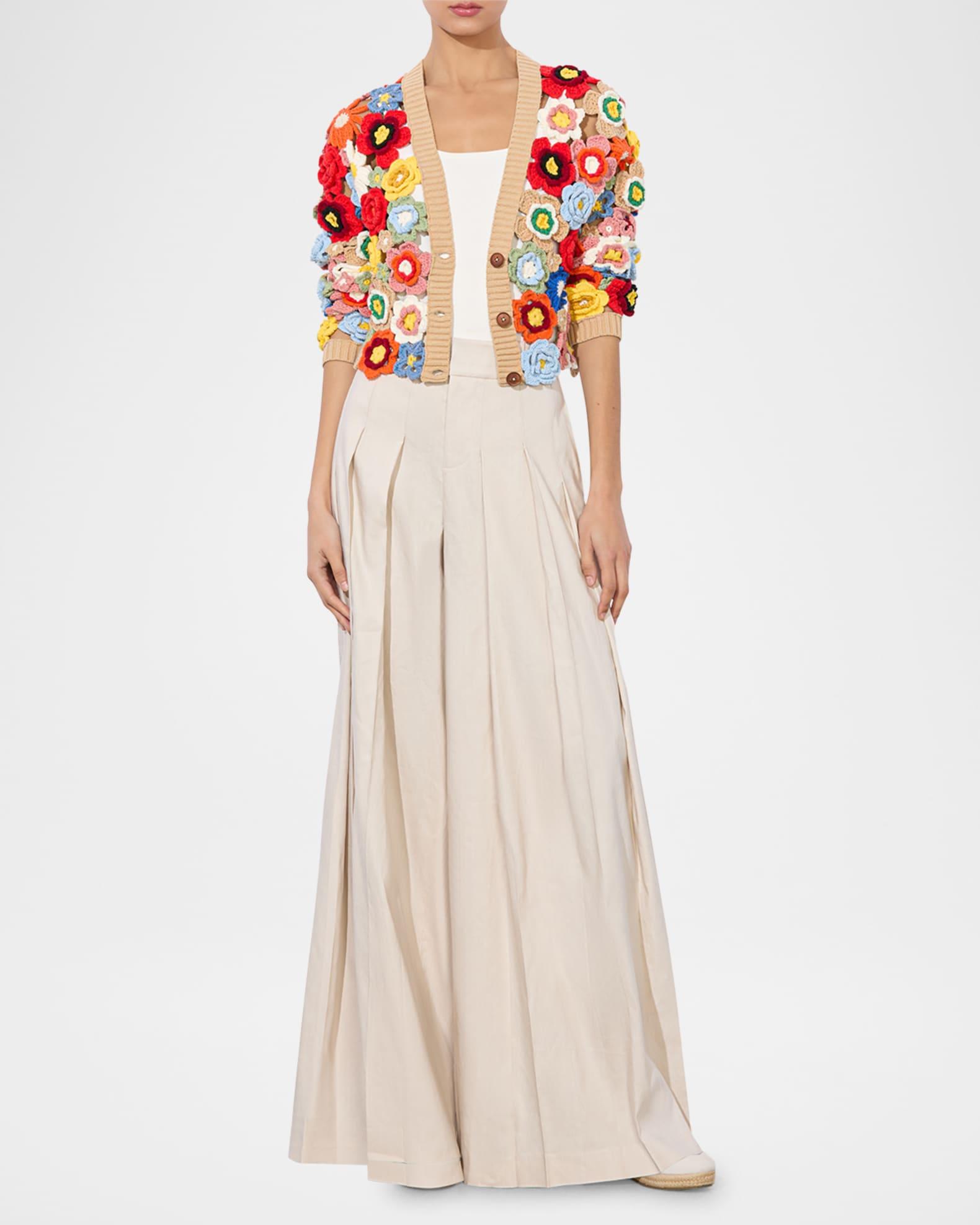 Bradley Cropped Floral Crochet Cardigan Product Image