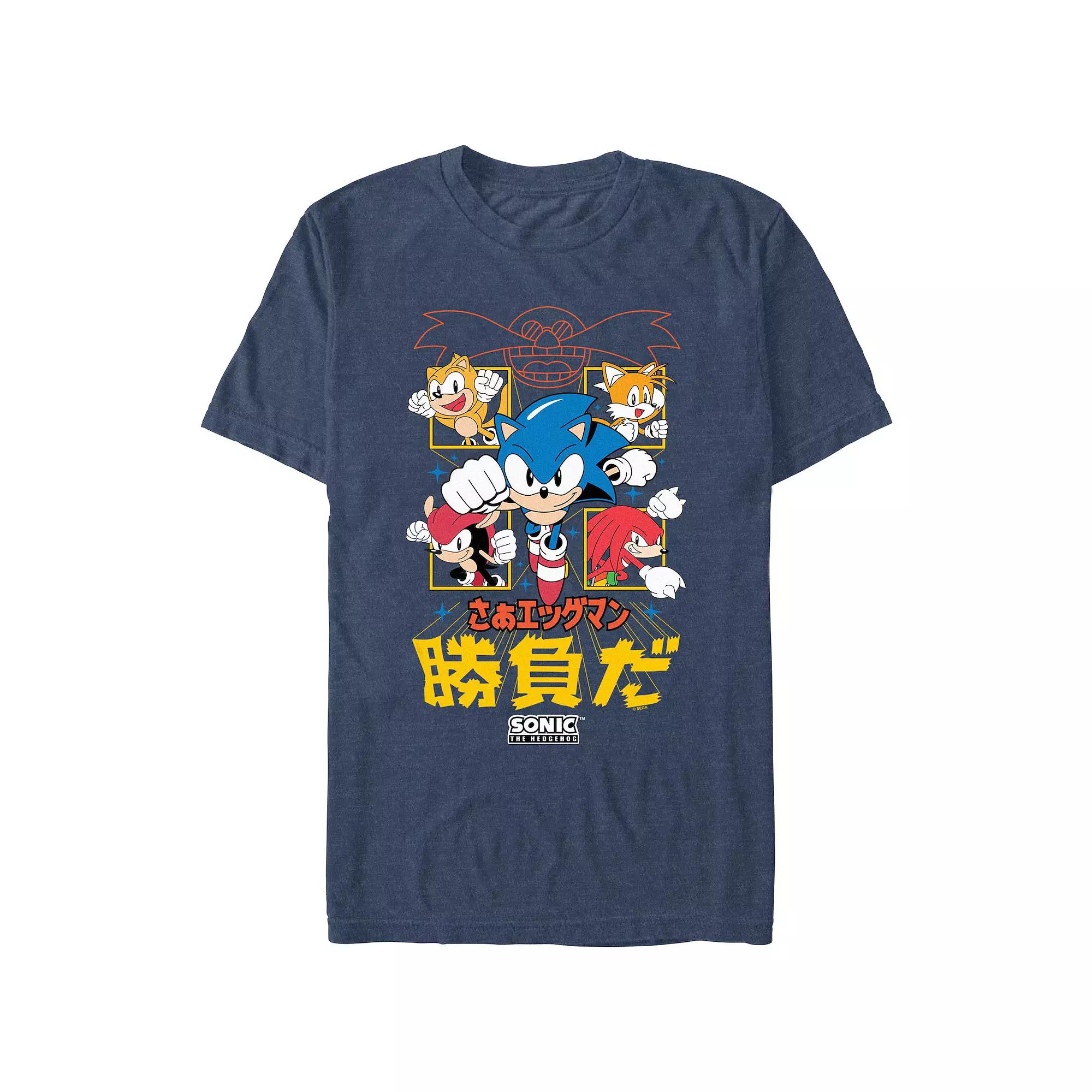 Men's Sonic The Hedgehog It's A Match Graphic Tee, Size: Small, Navy Grey Product Image