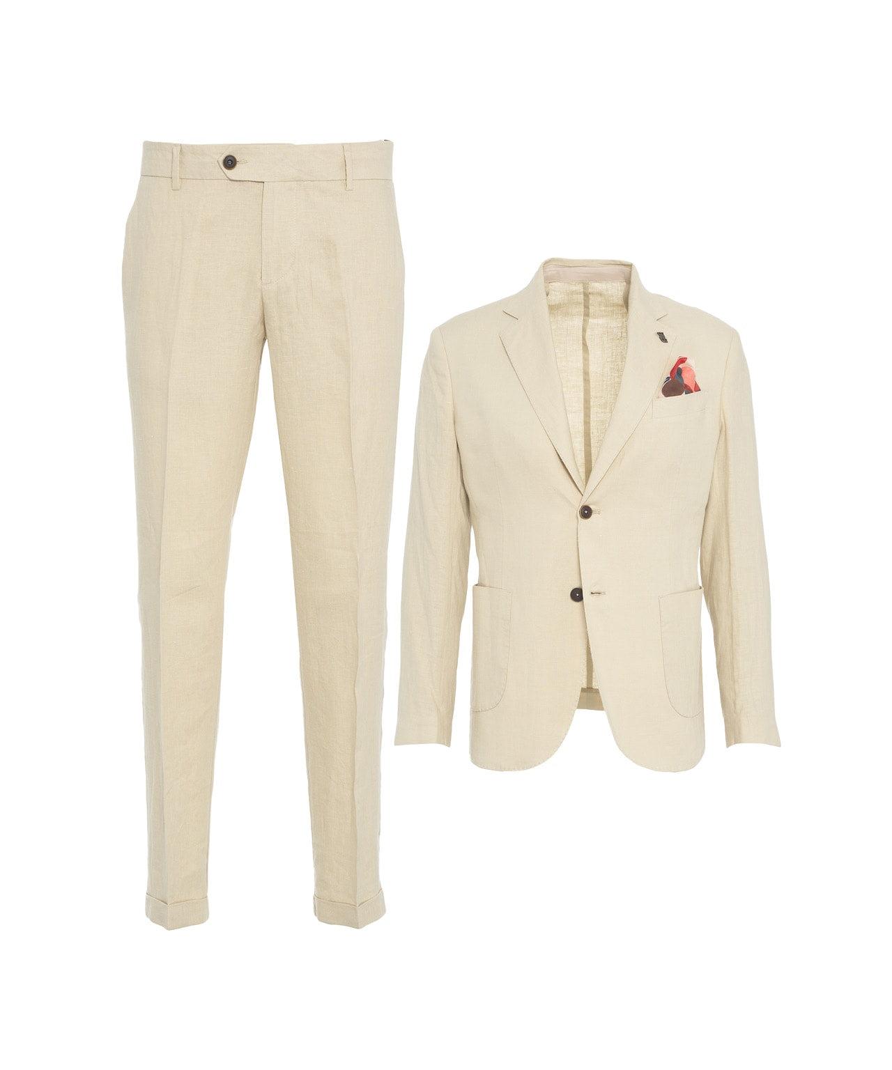 Single-breasted suit in linen Product Image