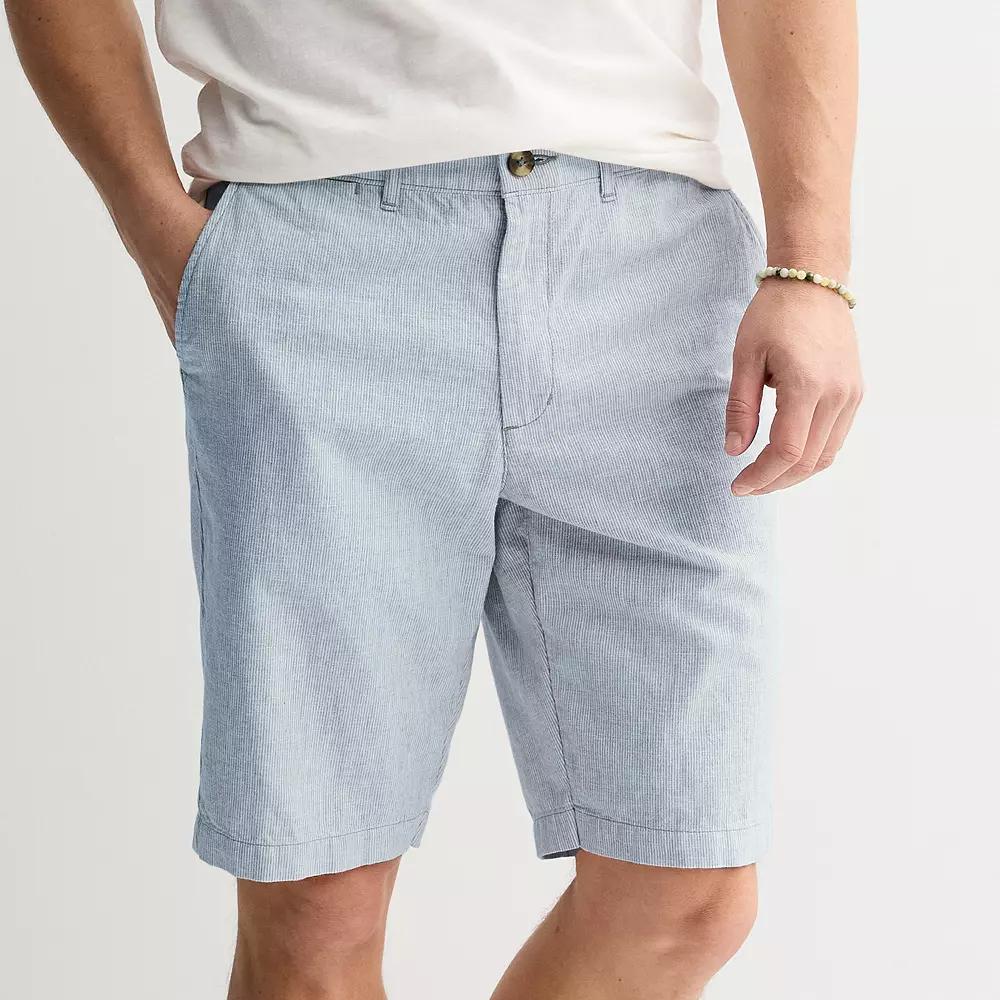 Men's Sonoma Goods For Life® 11" Flexwear Flat Front Shorts, Size: 30 11 IN, Blue Stripe Product Image