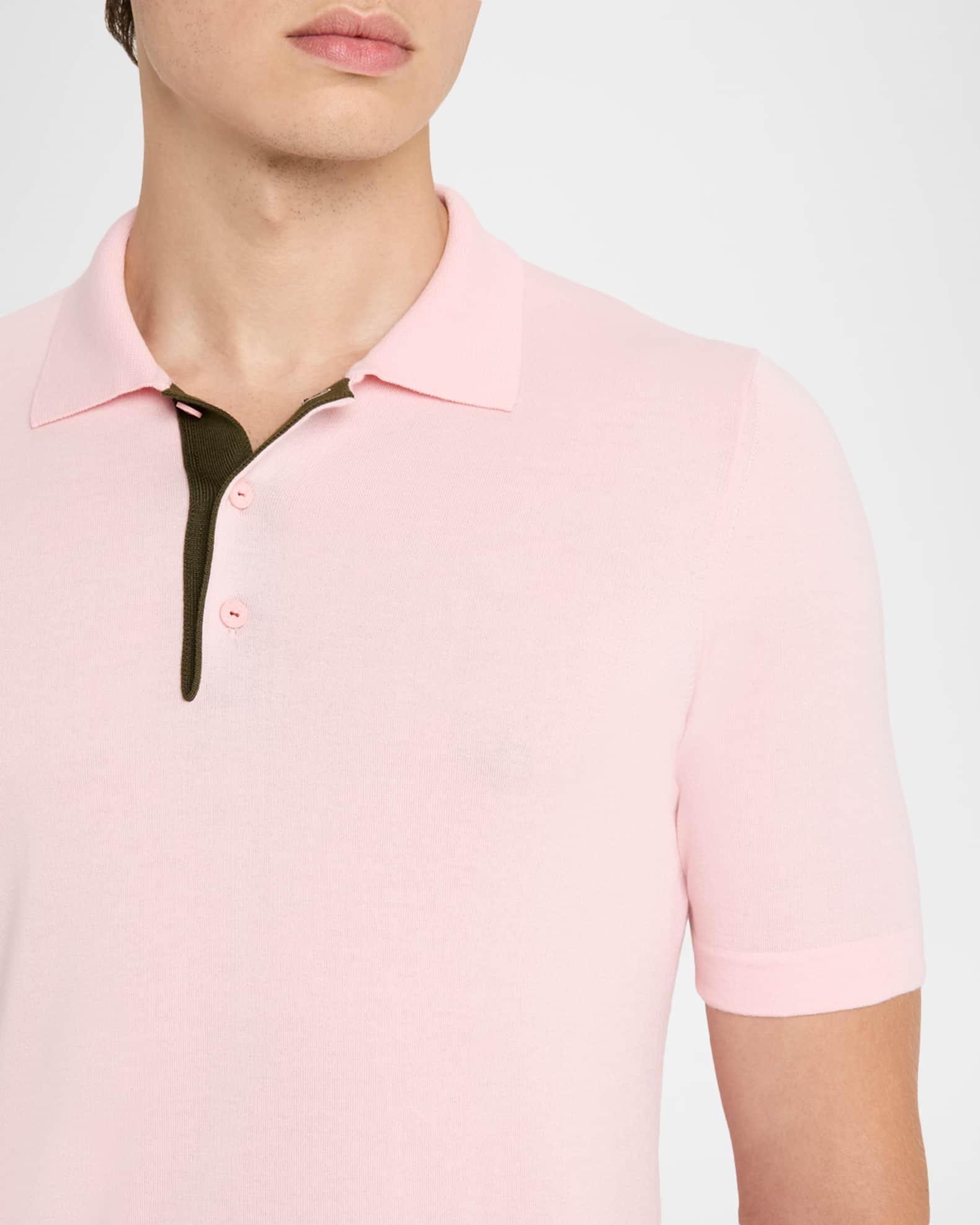 Men's Short-Sleeve Contrast-Placket Polo Shirt Product Image