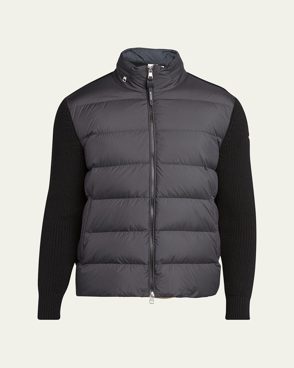 Mens Wool Knit Padded Jacket With Hood Product Image