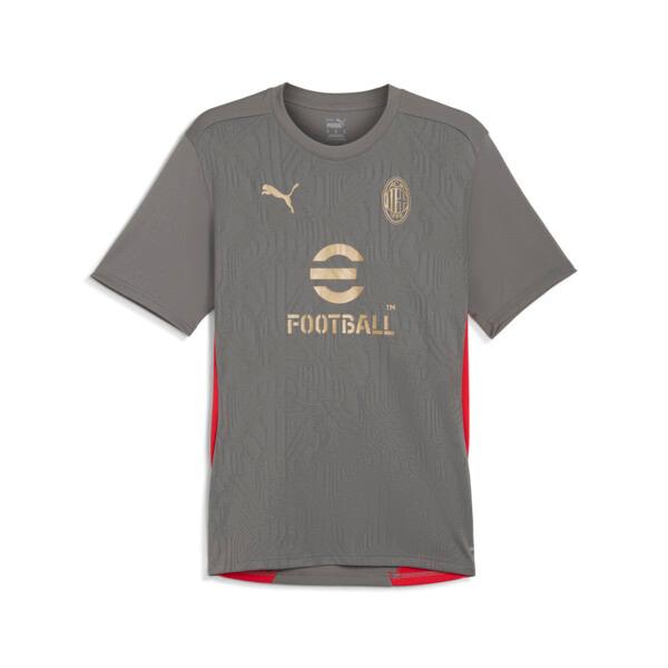 PUMA AC Milan Men's Training Jersey in Flat Medium Grey/For All Time Red Product Image