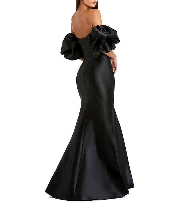 Mac Duggal Off-The-Shoulder Puff Short Sleeve Mermaid Gown Product Image