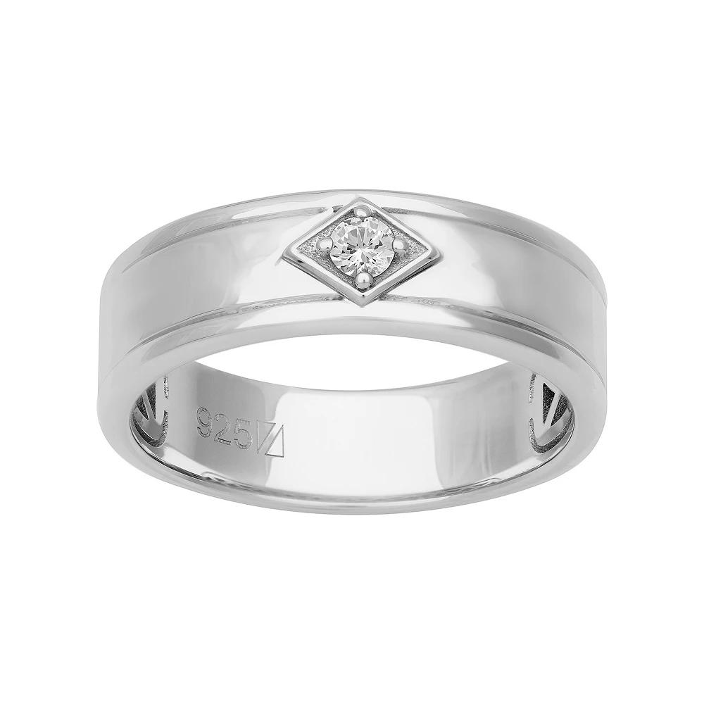 Men's AXL Sterling Silver Diamond Accent Solitaire Ring, Size: 11 Product Image