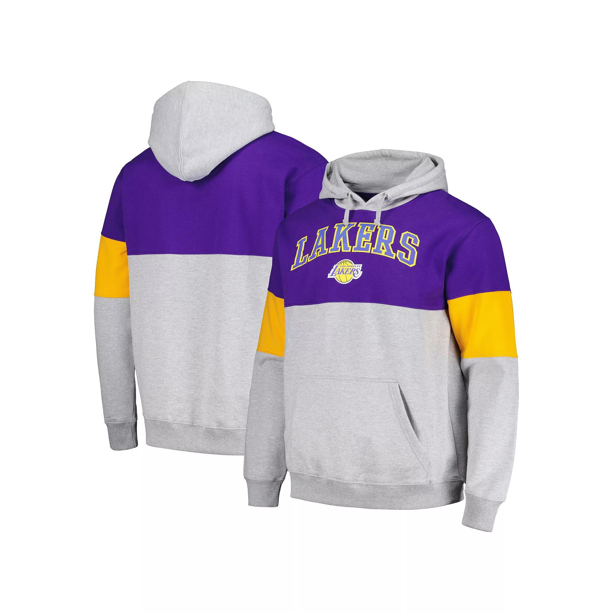Men's Fanatics Branded Purple Los Angeles Lakers Contrast Pieced Pullover Hoodie, Size: Medium Product Image