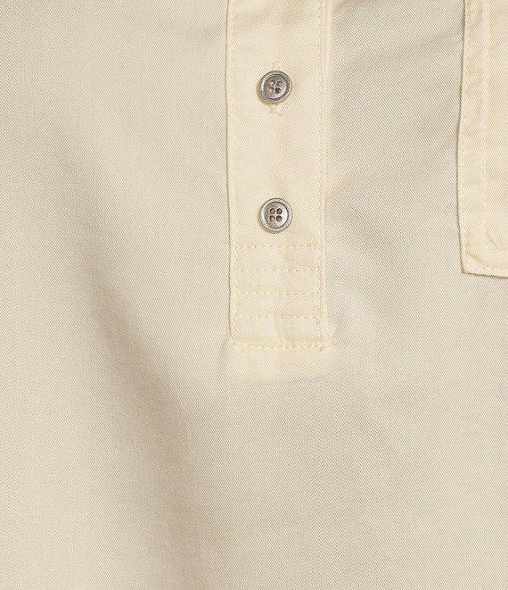 Westbound Plus Size Woven 3/4 Roll-Tab Sleeve Henley Top Product Image