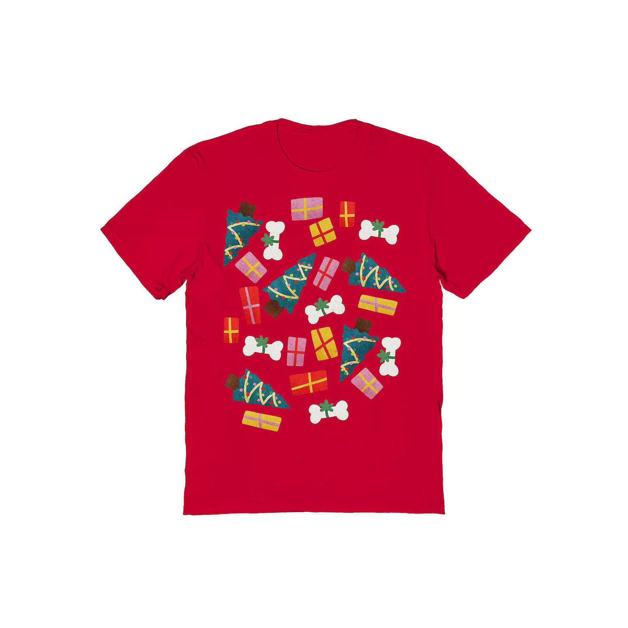 Men's For Dogs Christmas Graphic Tee, Size: Medium, Red Product Image