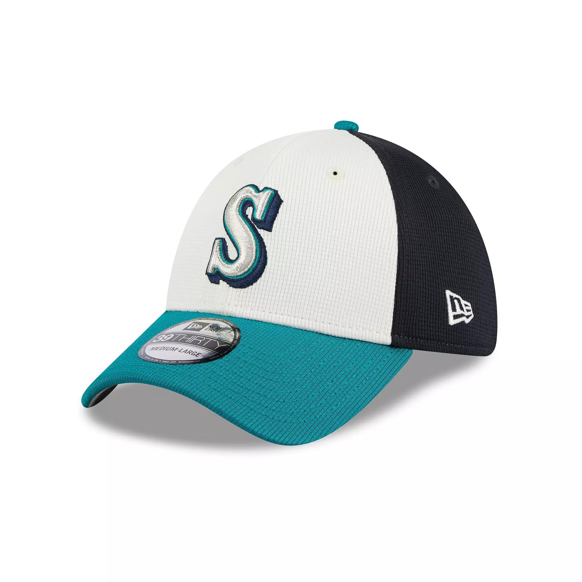Men's New Era  Cream Seattle Mariners 2024 Batting Practice 39THIRTY Flex Hat, Size: Large/XL, Beige Product Image