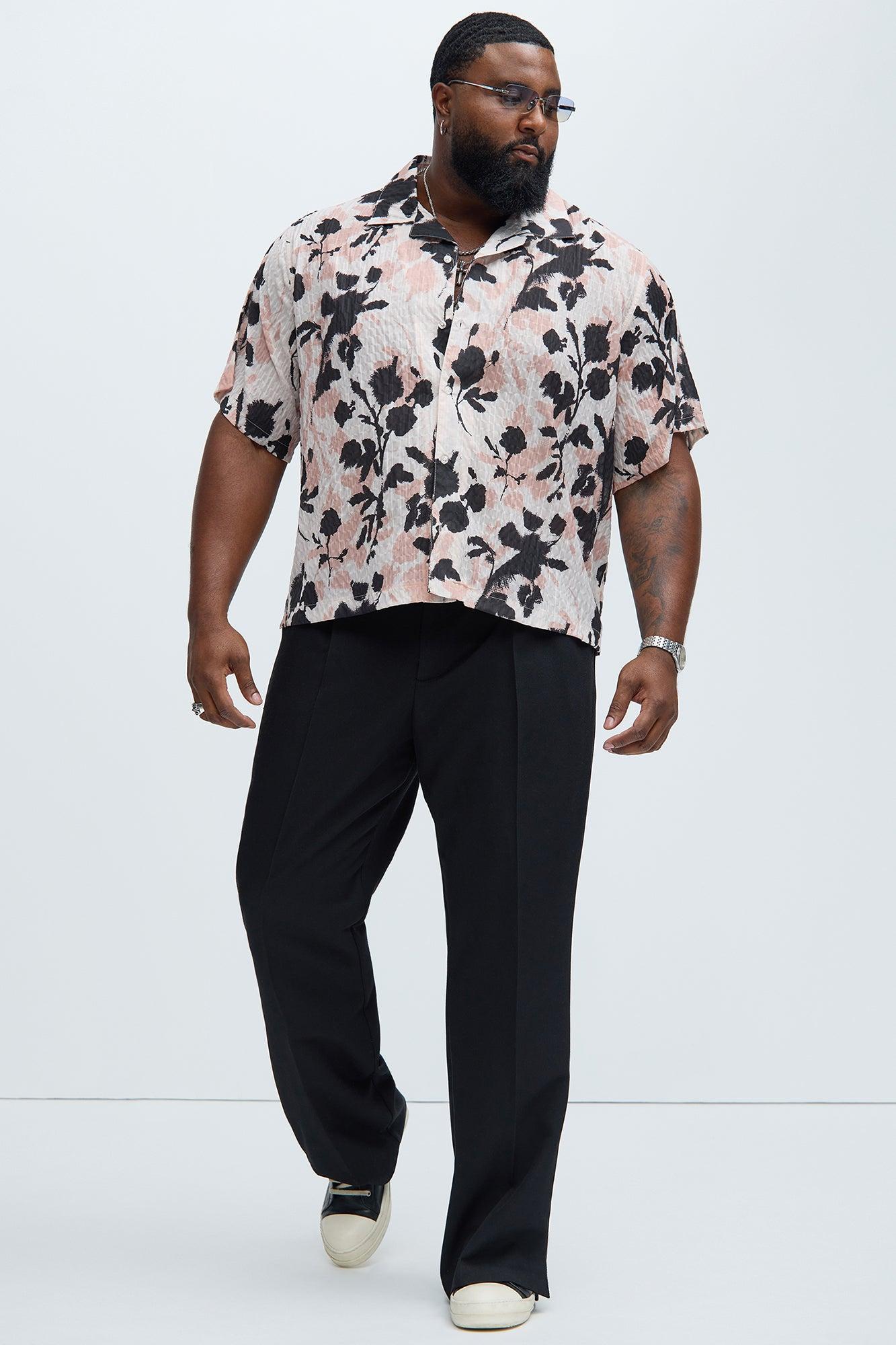 Keyes Foliage Textured Shirt - Pink/combo Product Image