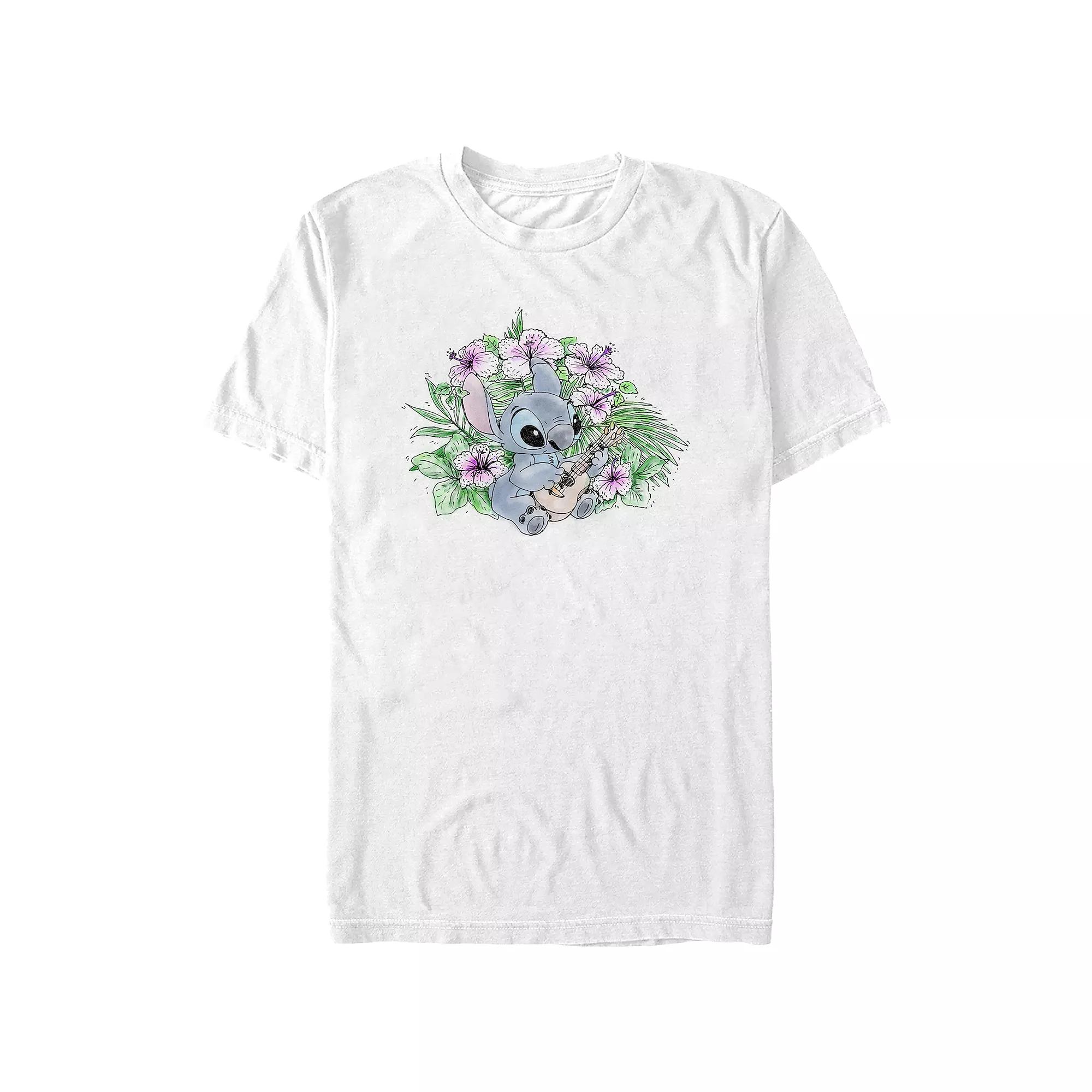Disney's Lilo & Stitch Playing Ukulele Stitch Juniors' Graphic Tee, Women's,  Product Image