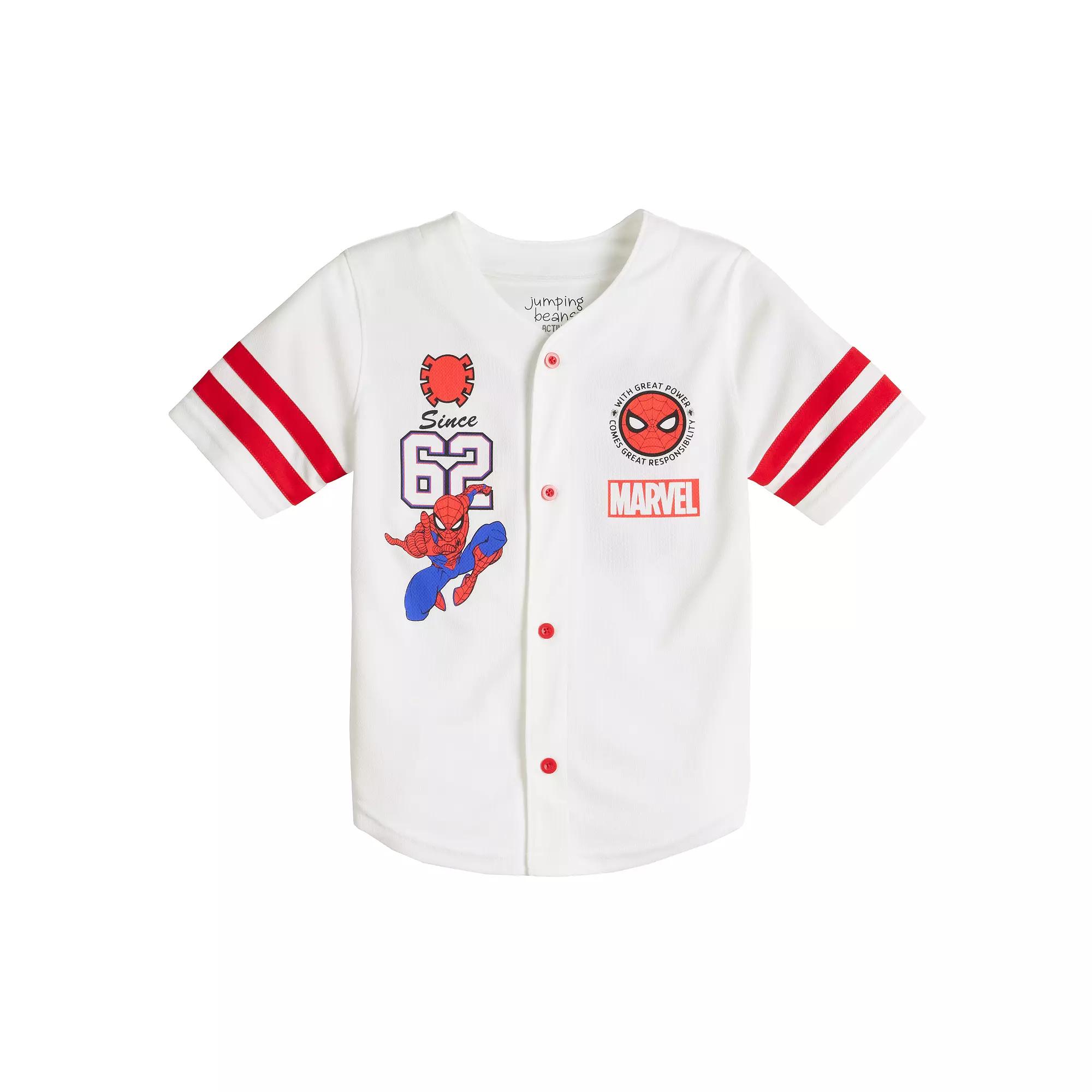 Boys 4-12 Jumping Beans® Marvel Spider-Man Since '62 Baseball Jersey, Boy's, Size: 7, White Product Image