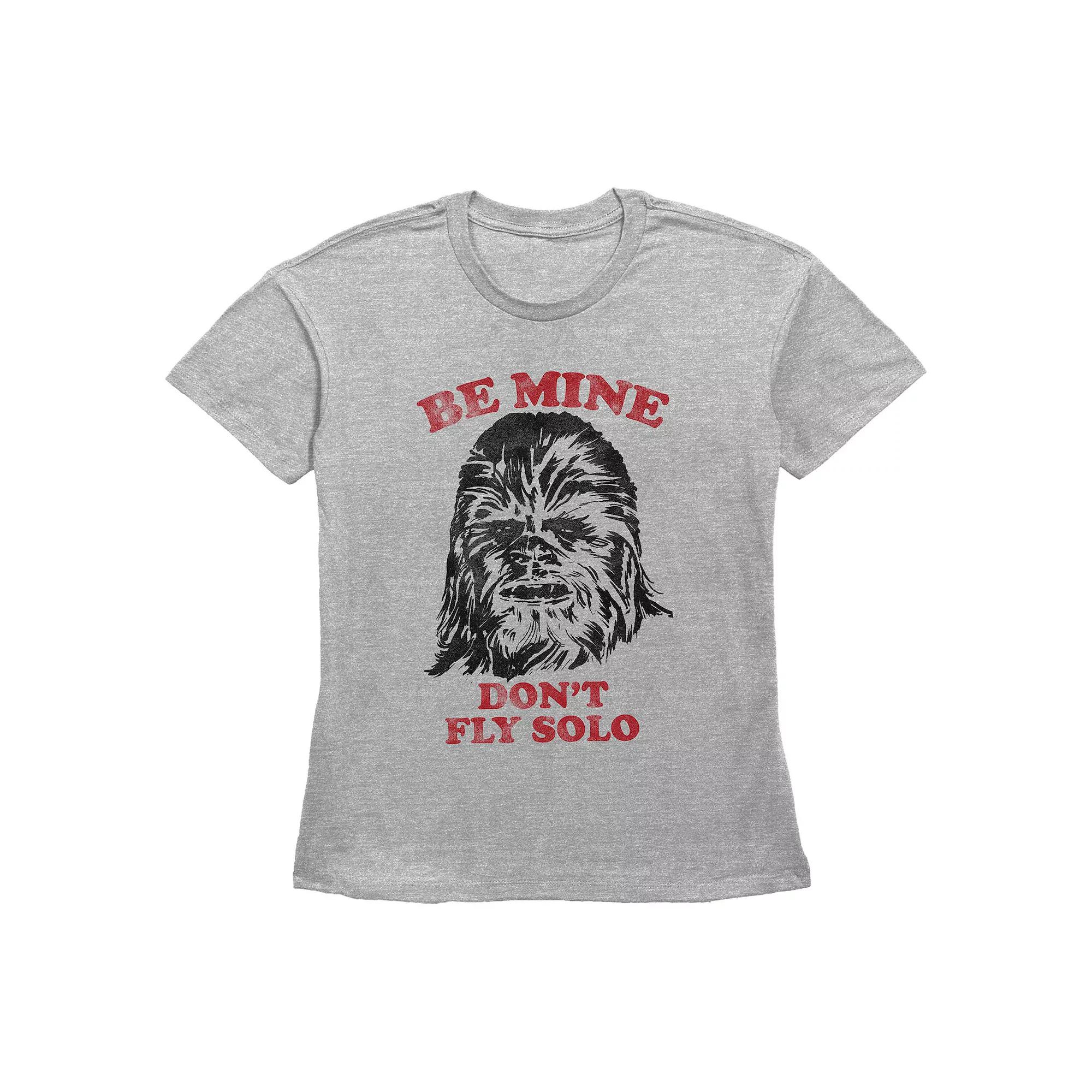 Women's Star Wars Chewbacca Be Mine Don't Fly Solo Graphic Tee,  Product Image