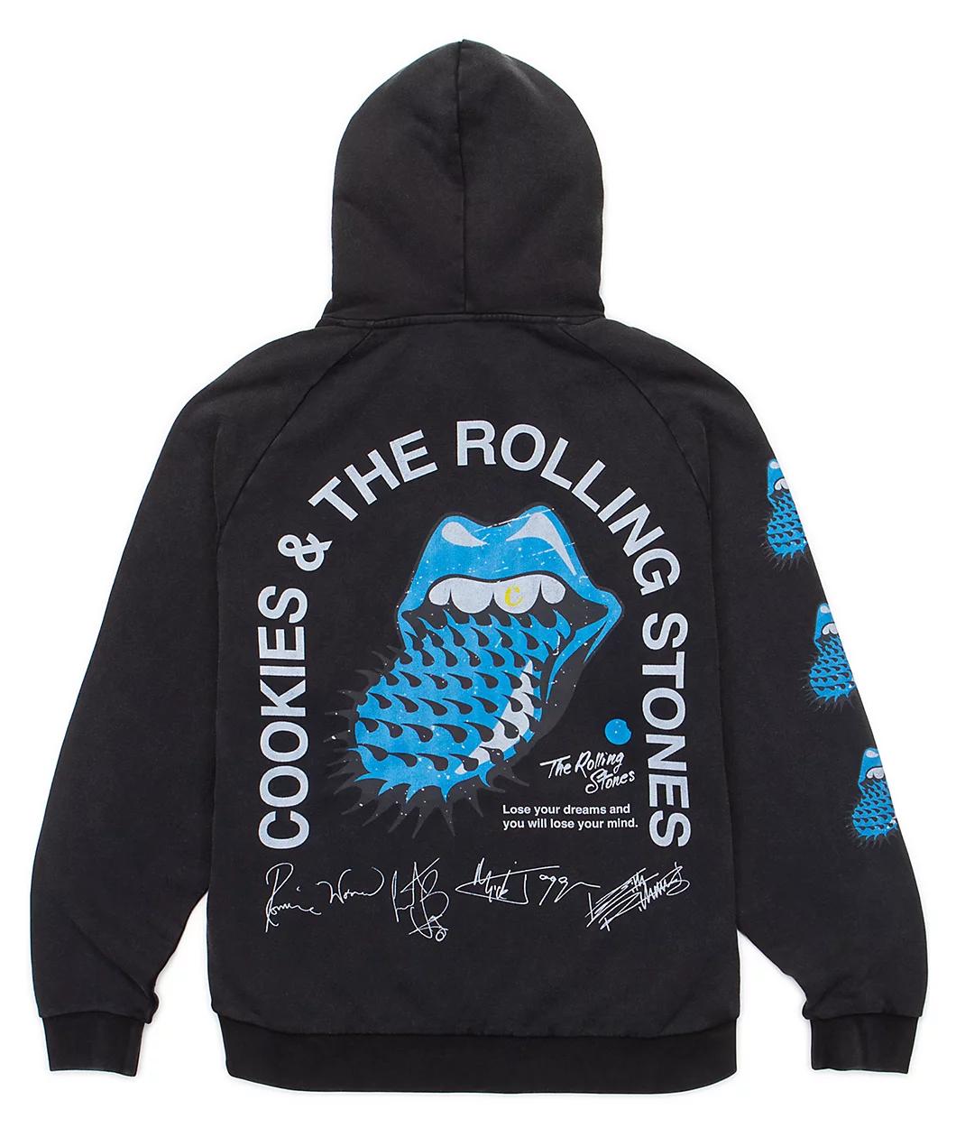 Cookies x The Rolling Stones Arch Black Wash Hoodie Product Image