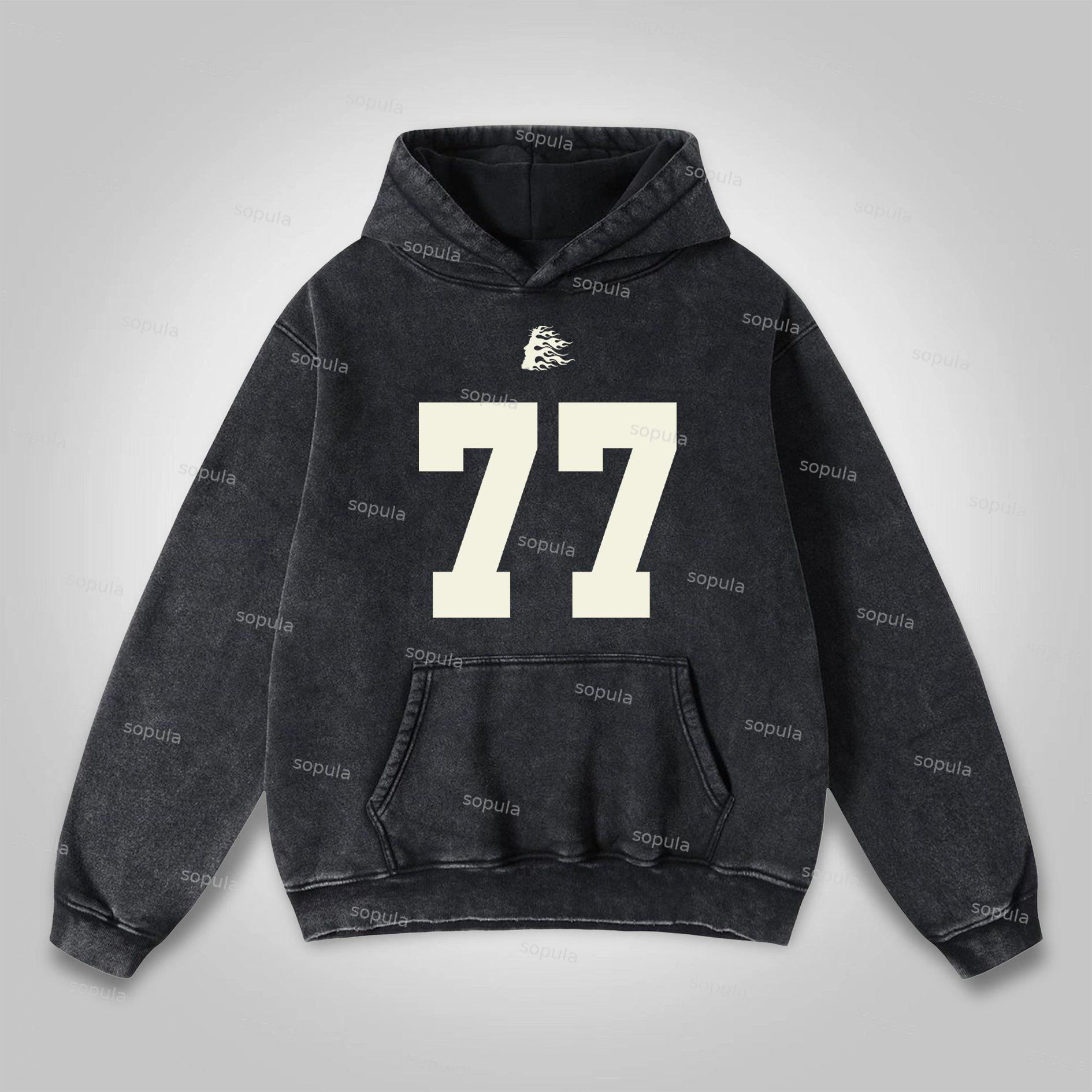 Sopula Saved By Jesus No. 77 Graphic Washed Distressed Pocket Hoodie Product Image