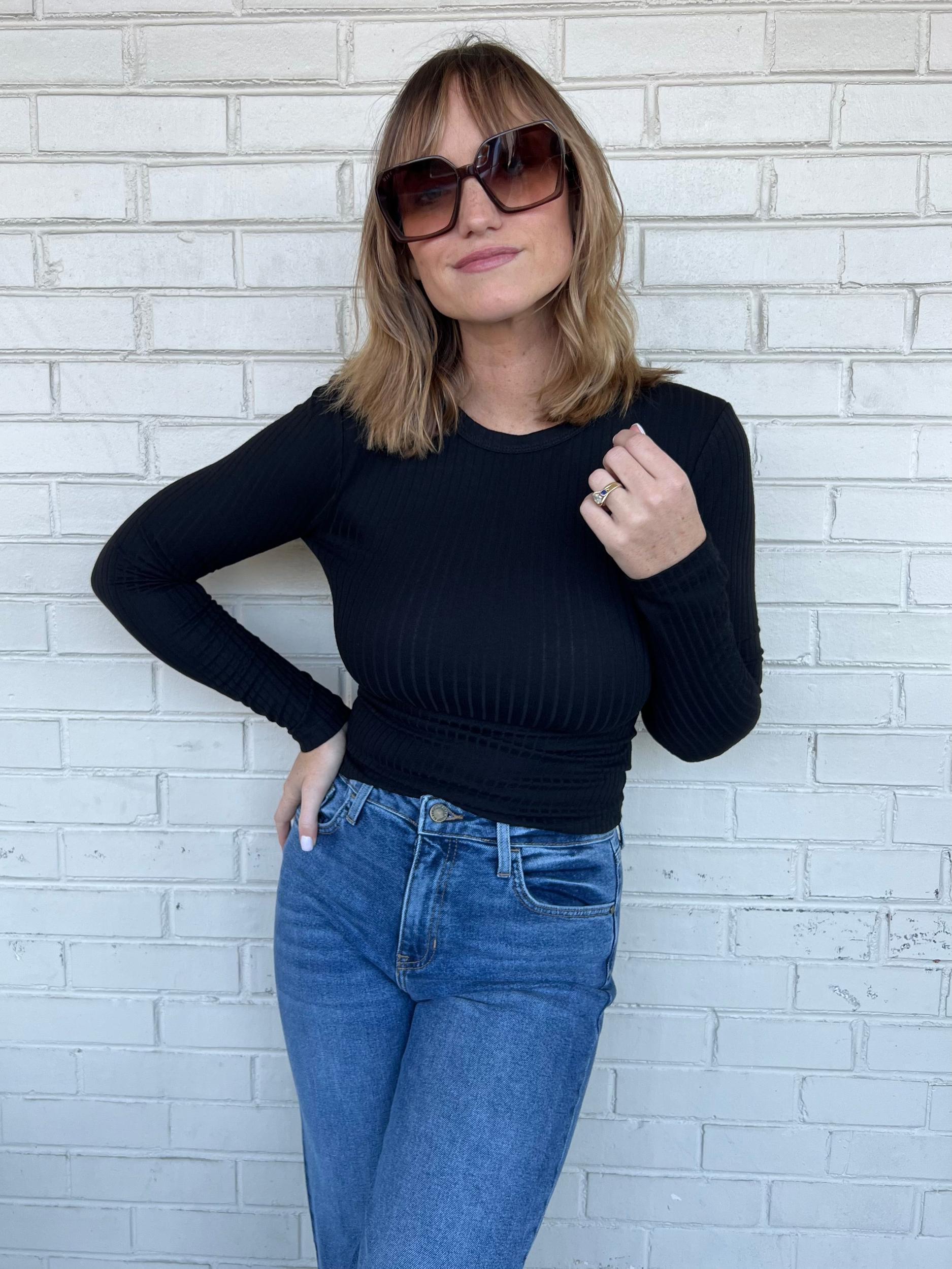 Take It Easy Ribbed Long Sleeve Top Product Image