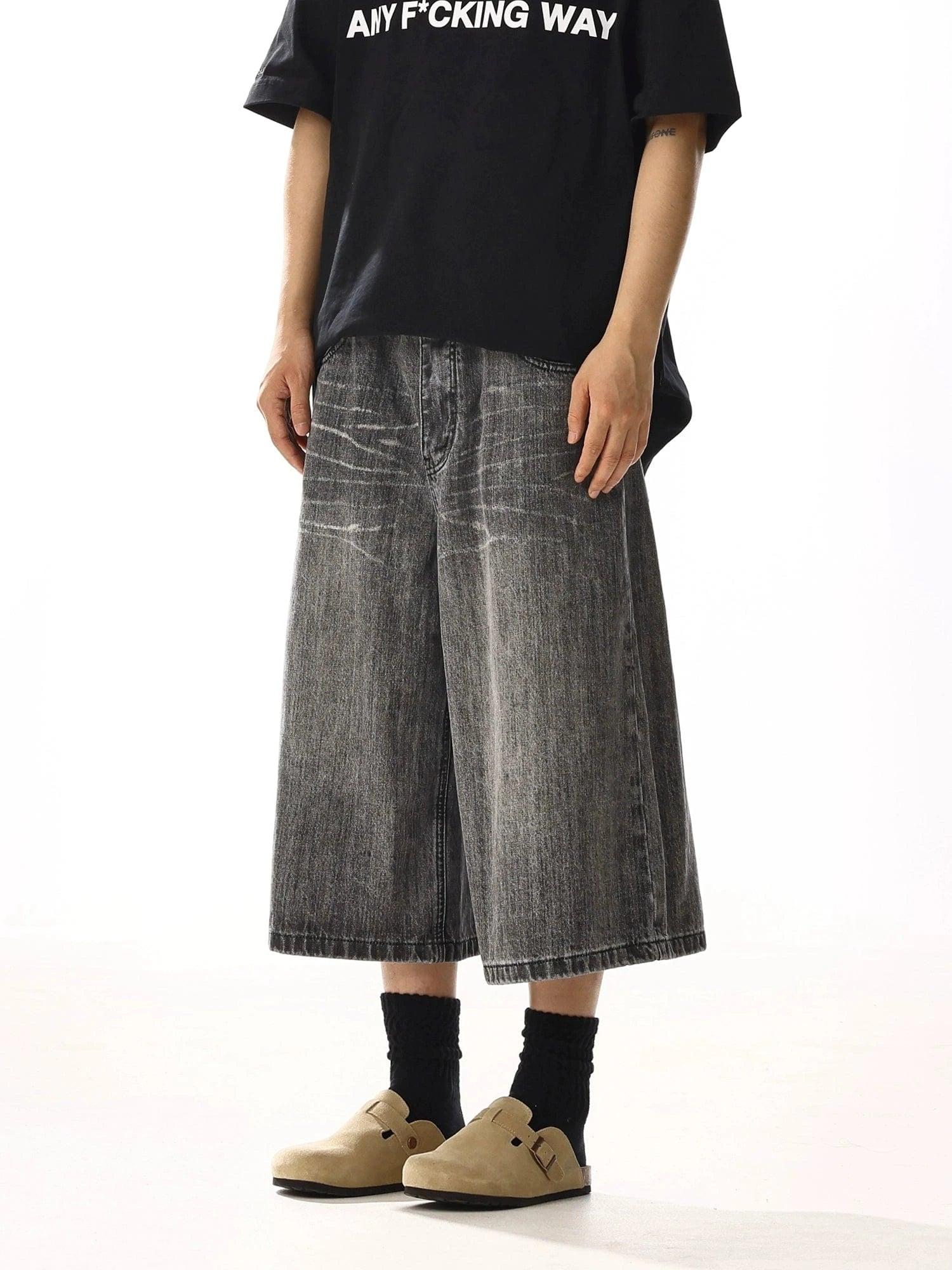 RT No. 13038 WASHED LONG DENIM JEANS Product Image