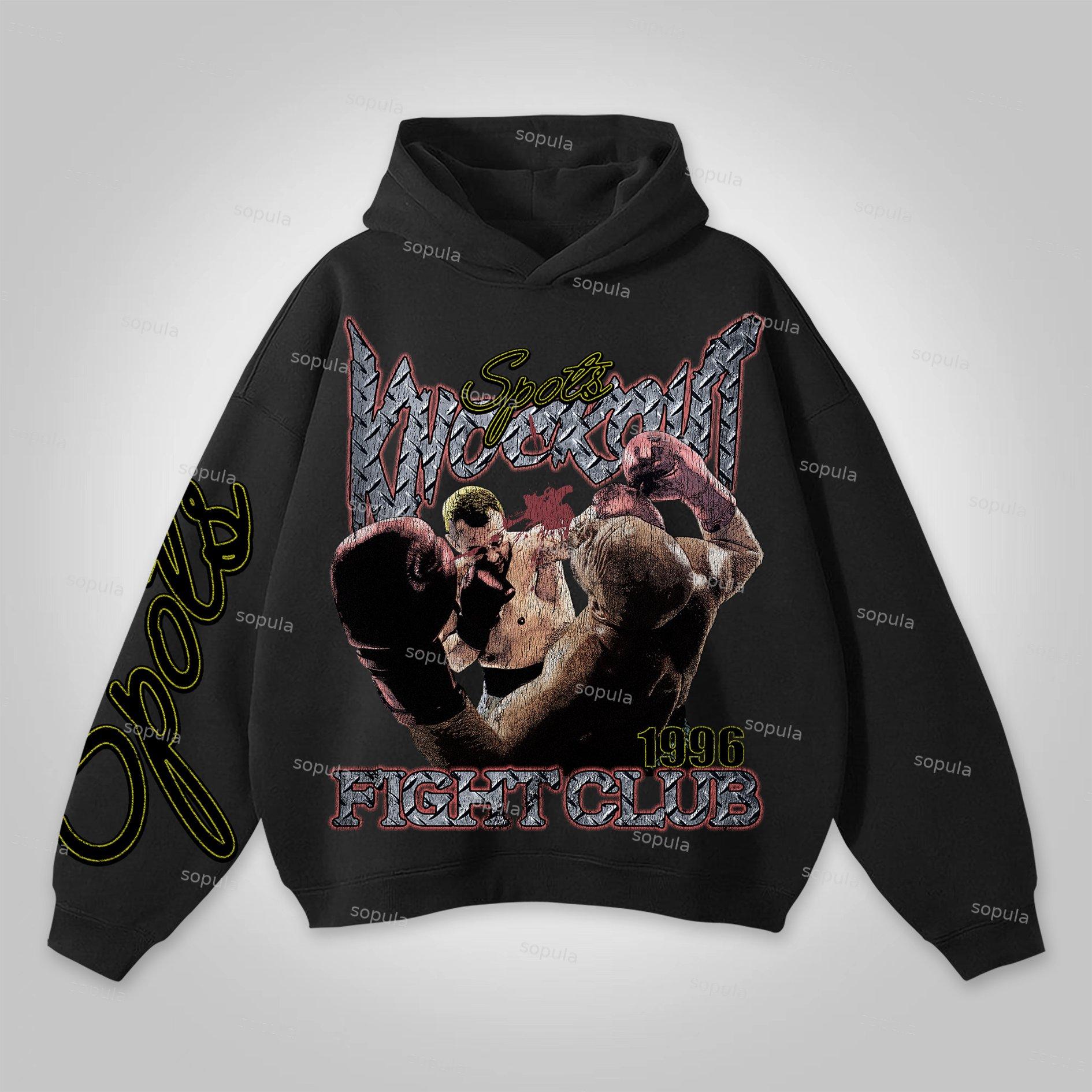 Sopula Vintage Knockout Fight Club Graphic Hoodie Product Image