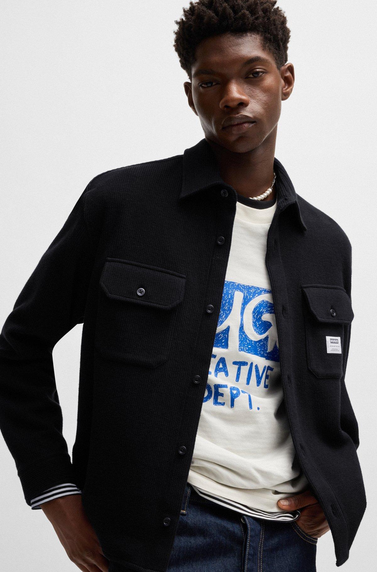 Oversize-fit shirt in structured cotton Product Image