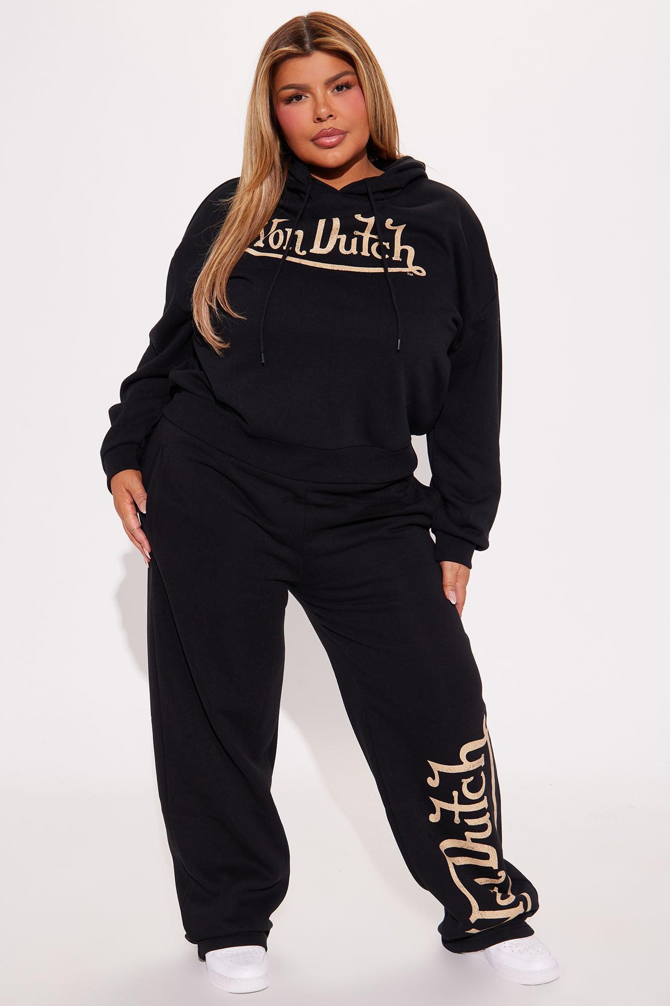 Von Dutch Vintage Cropped Hoodie - Black Product Image