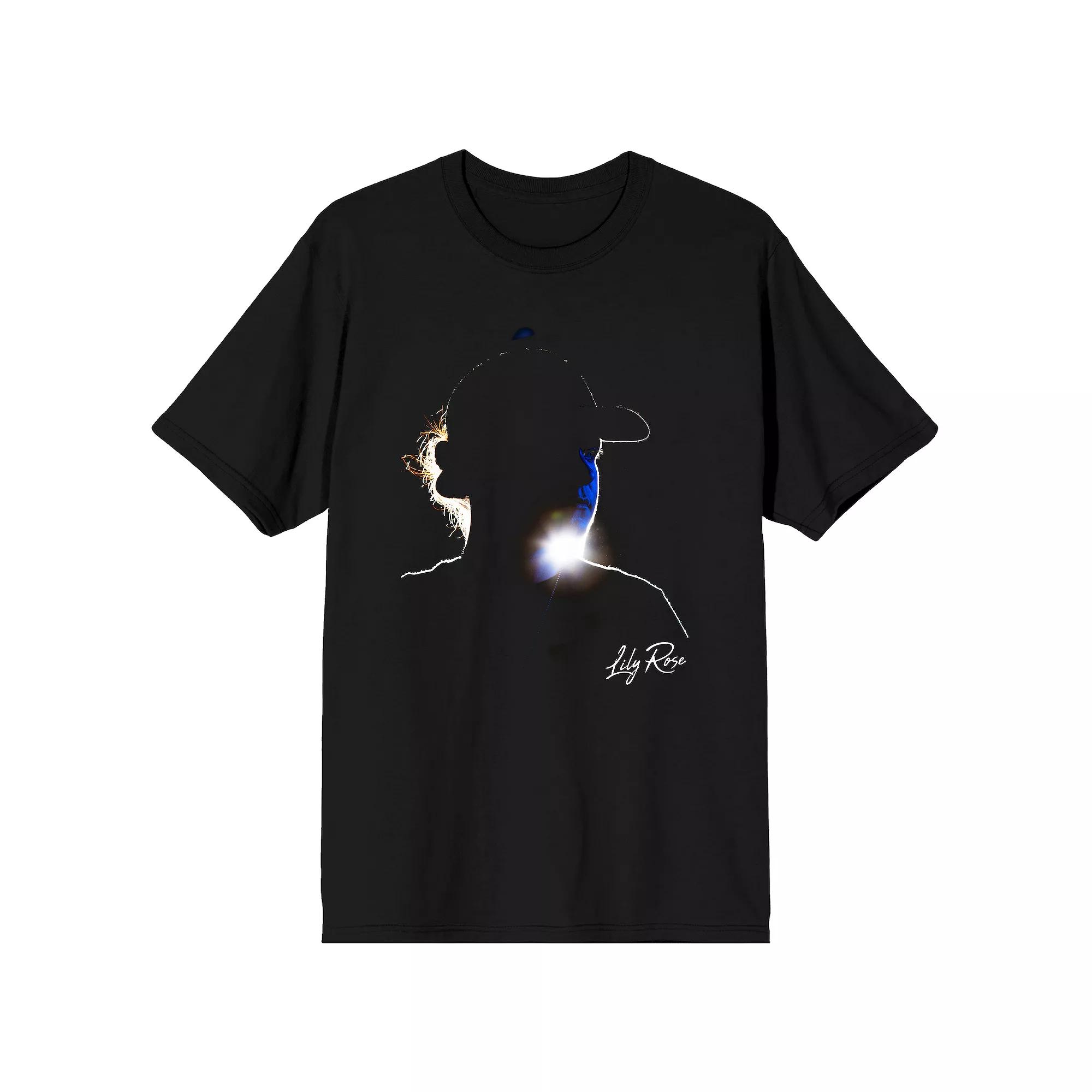 Men's Lily Rose Singer Silhouette Short Sleeve Graphic T-Shirt, Size: XXL, Black Product Image