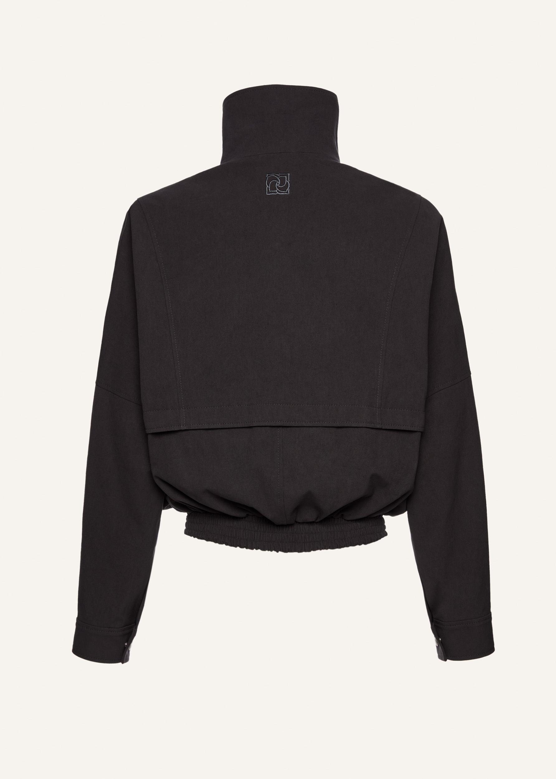 Vintage cotton bomber jacket in grey Product Image