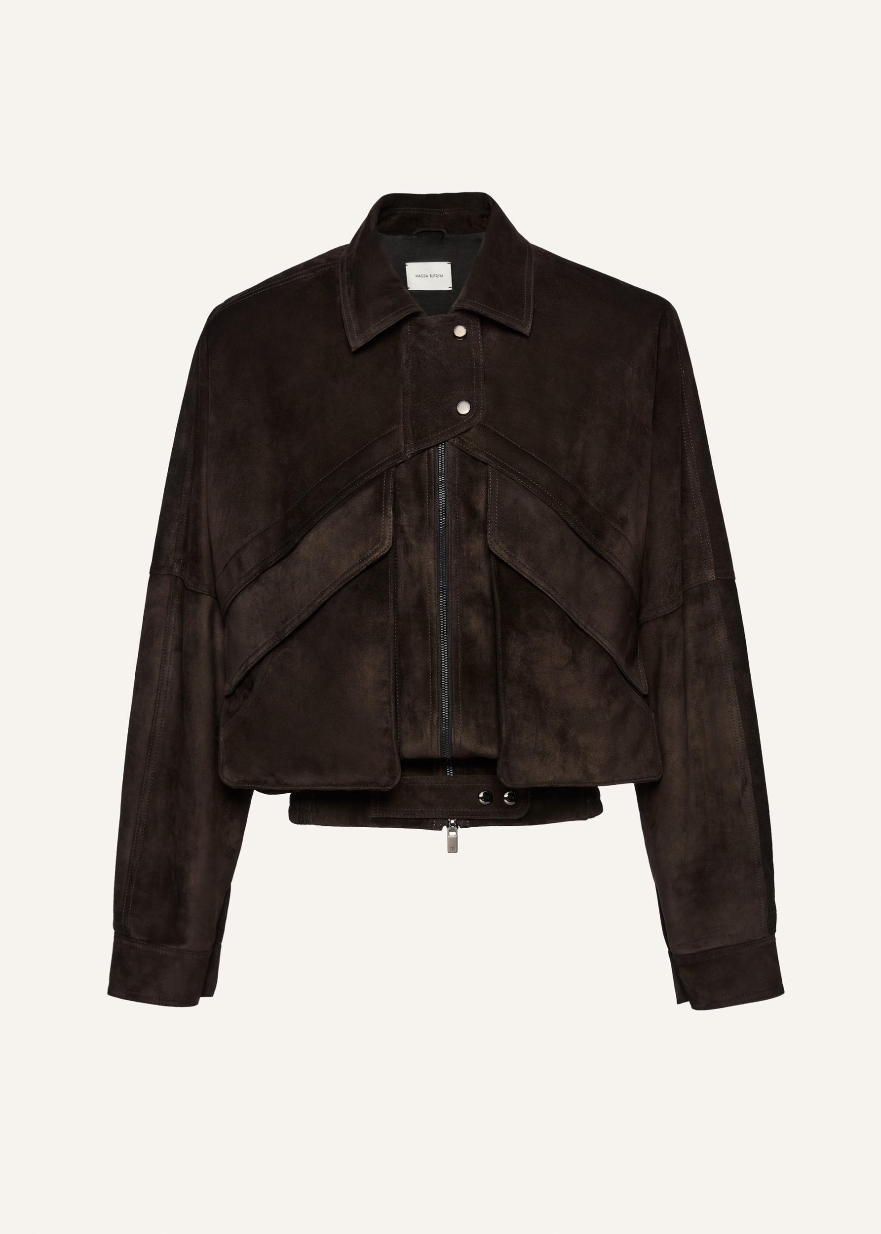 Vintage suede bomber jacket in brown Product Image