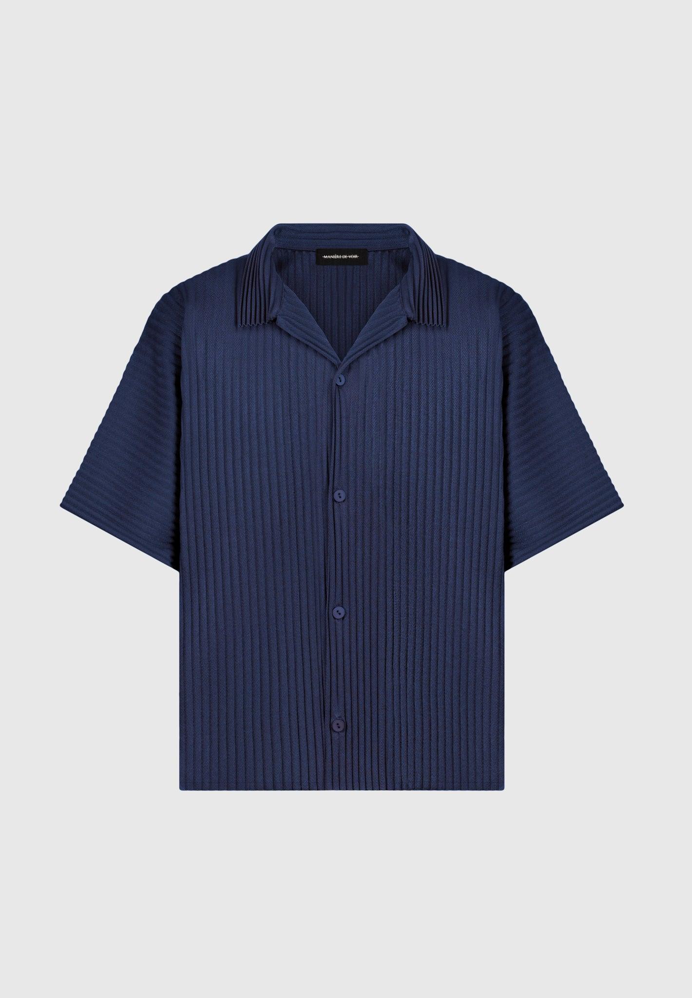 Pascal - Pleated Shirt - Navy Male Product Image