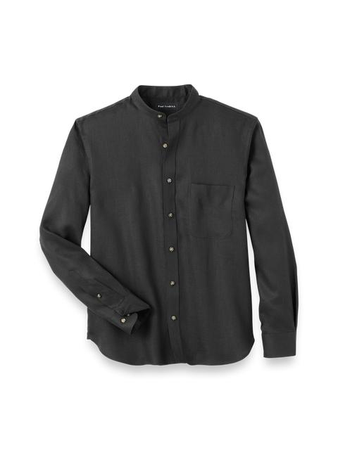 Linen Solid Casual Shirt - Black Product Image