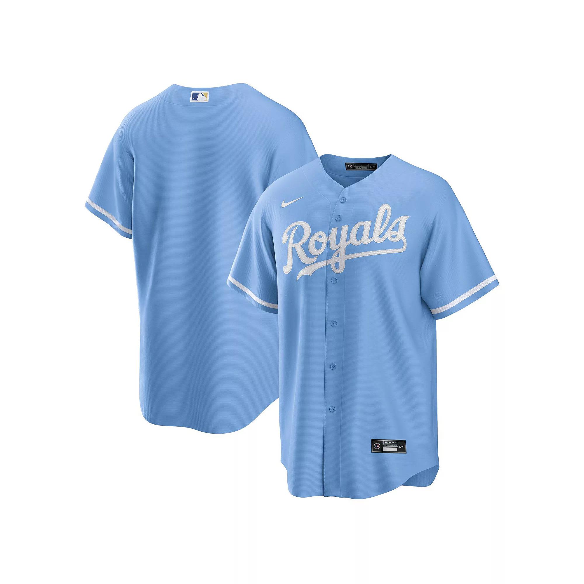 Men's Nike Light Blue Kansas City Royals Alternate Replica Team Logo Jersey,  Product Image