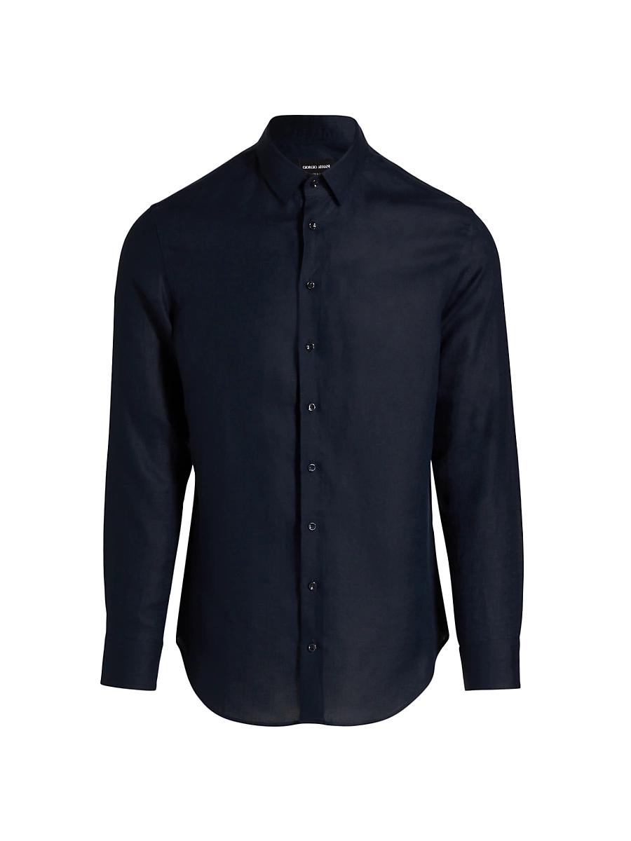 Mens Linen Button-Front Shirt Product Image