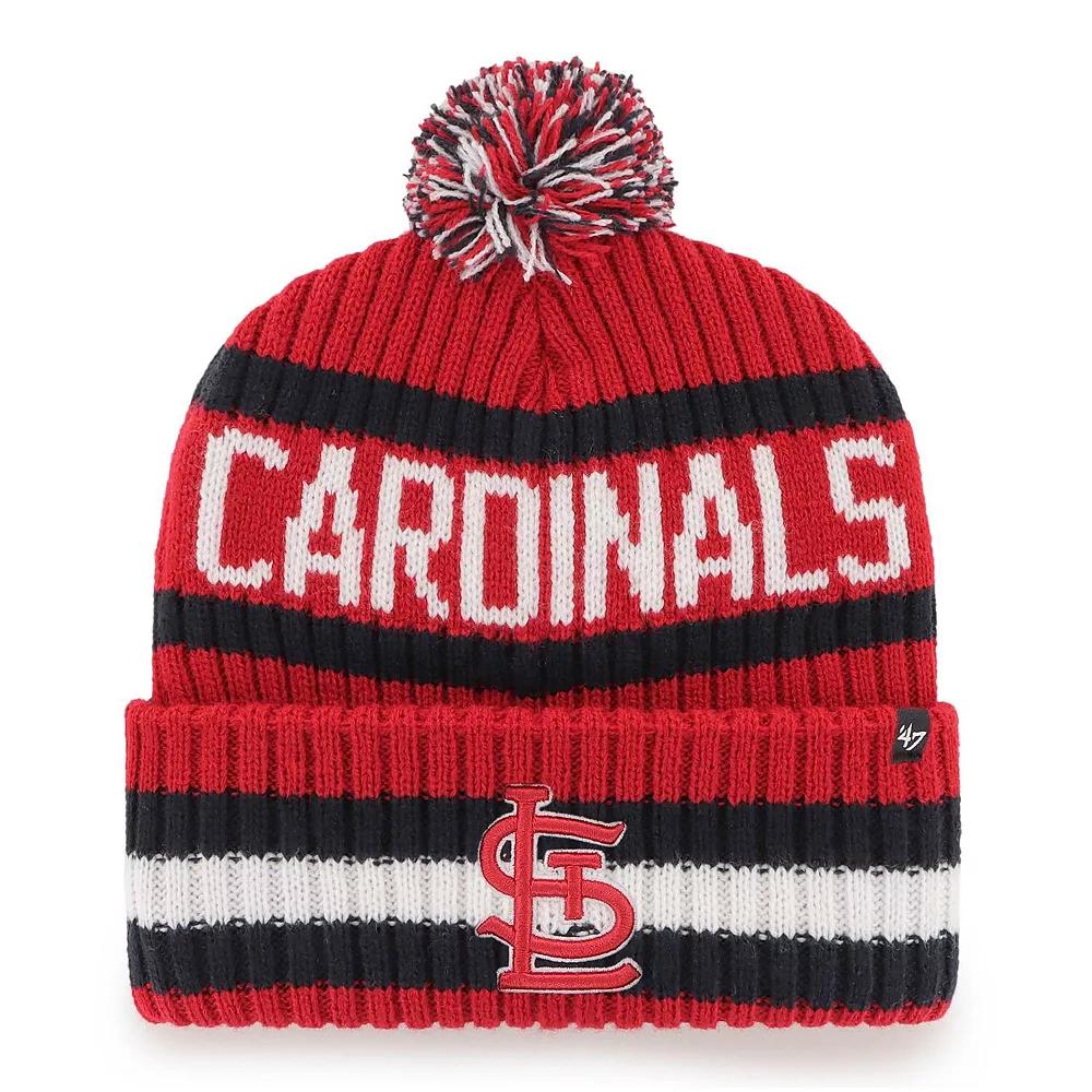 Men's '47 Red St. Louis Cardinals Bering Cuffed Knit Hat with Pom Product Image