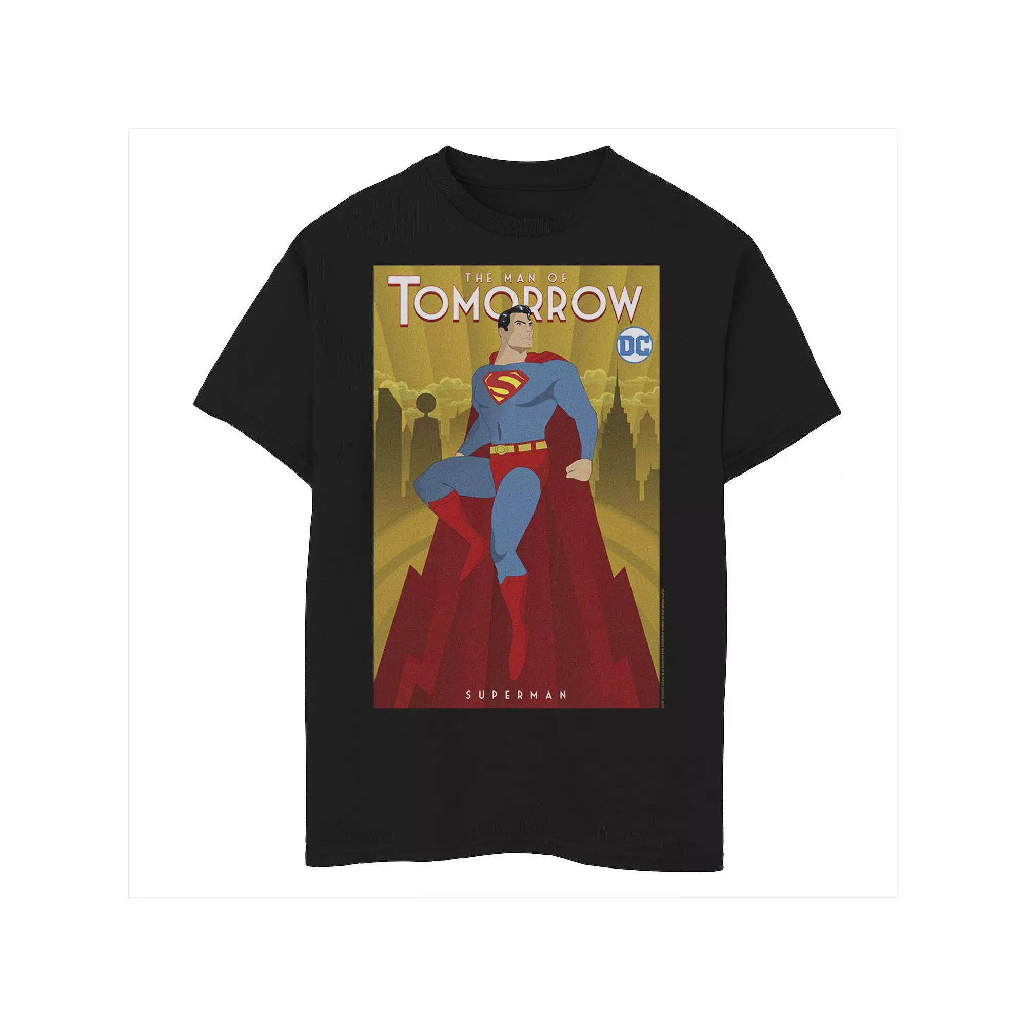 Boys 8-20 DC Fandome Superman The Man Of Tomorrow Poster Graphic Tee, Boy's, Size: XS, Black Product Image
