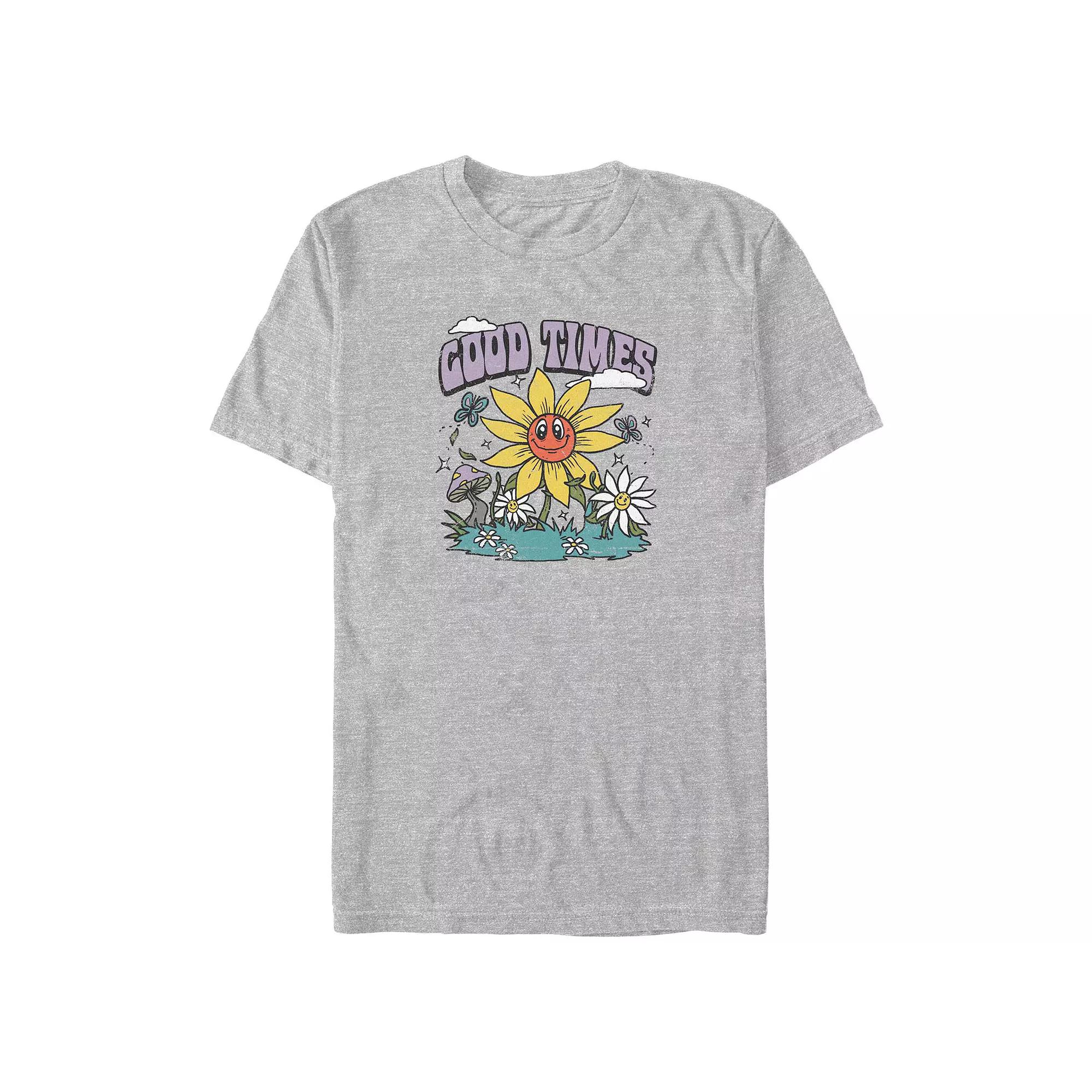 Big & Tall Good Times Happy Flowers Graphic Tee, Men's,  Product Image