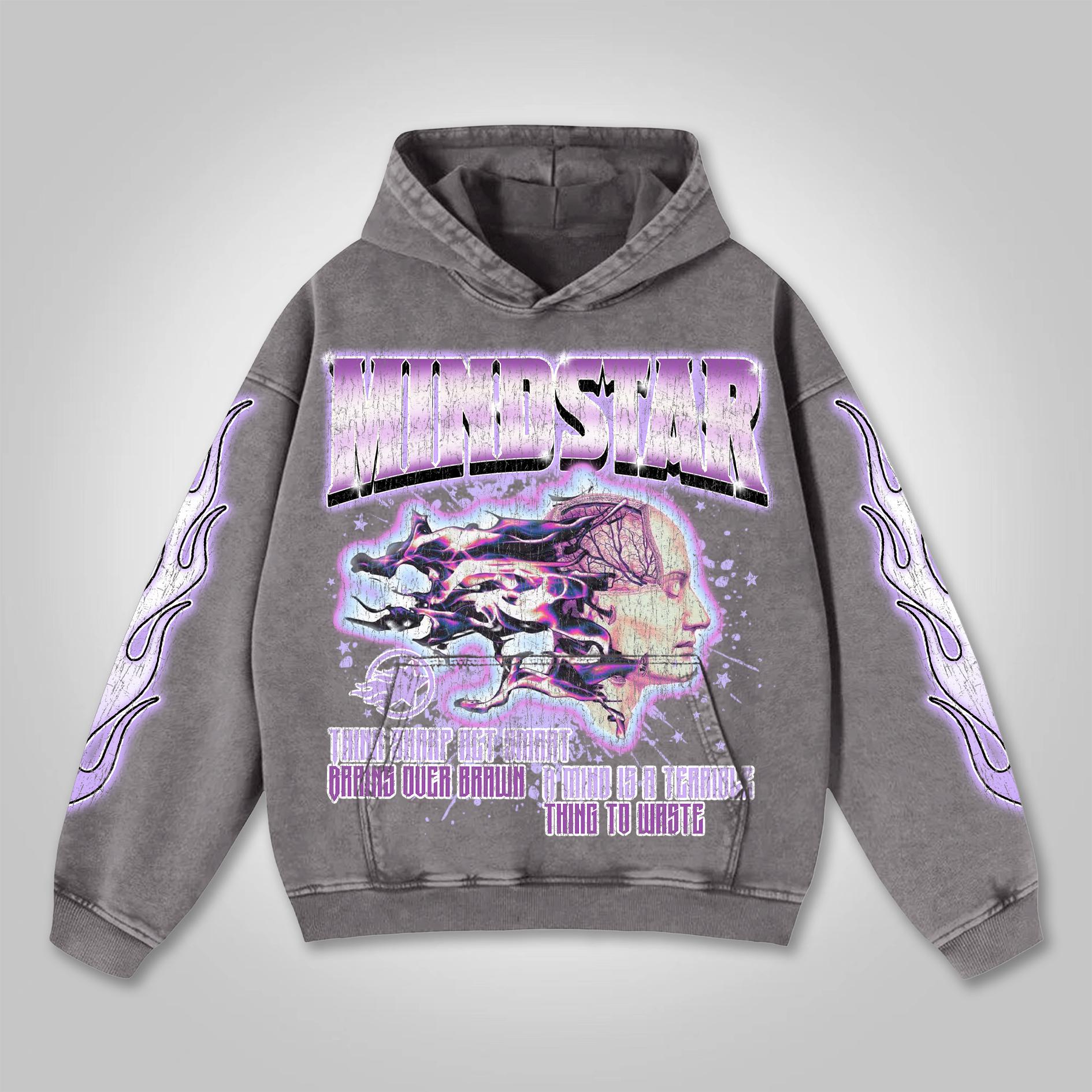 Vintage First Sunday Faith Graphic Acid Washed Oversized Hoodie Product Image