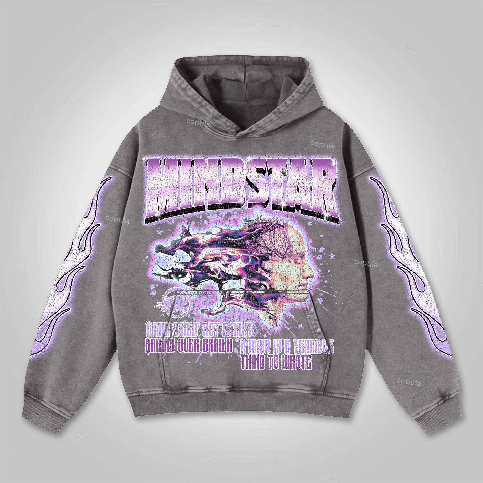 Sopula Vintage Til Death Do Us Part Graphic Acid Washed Hoodie Product Image