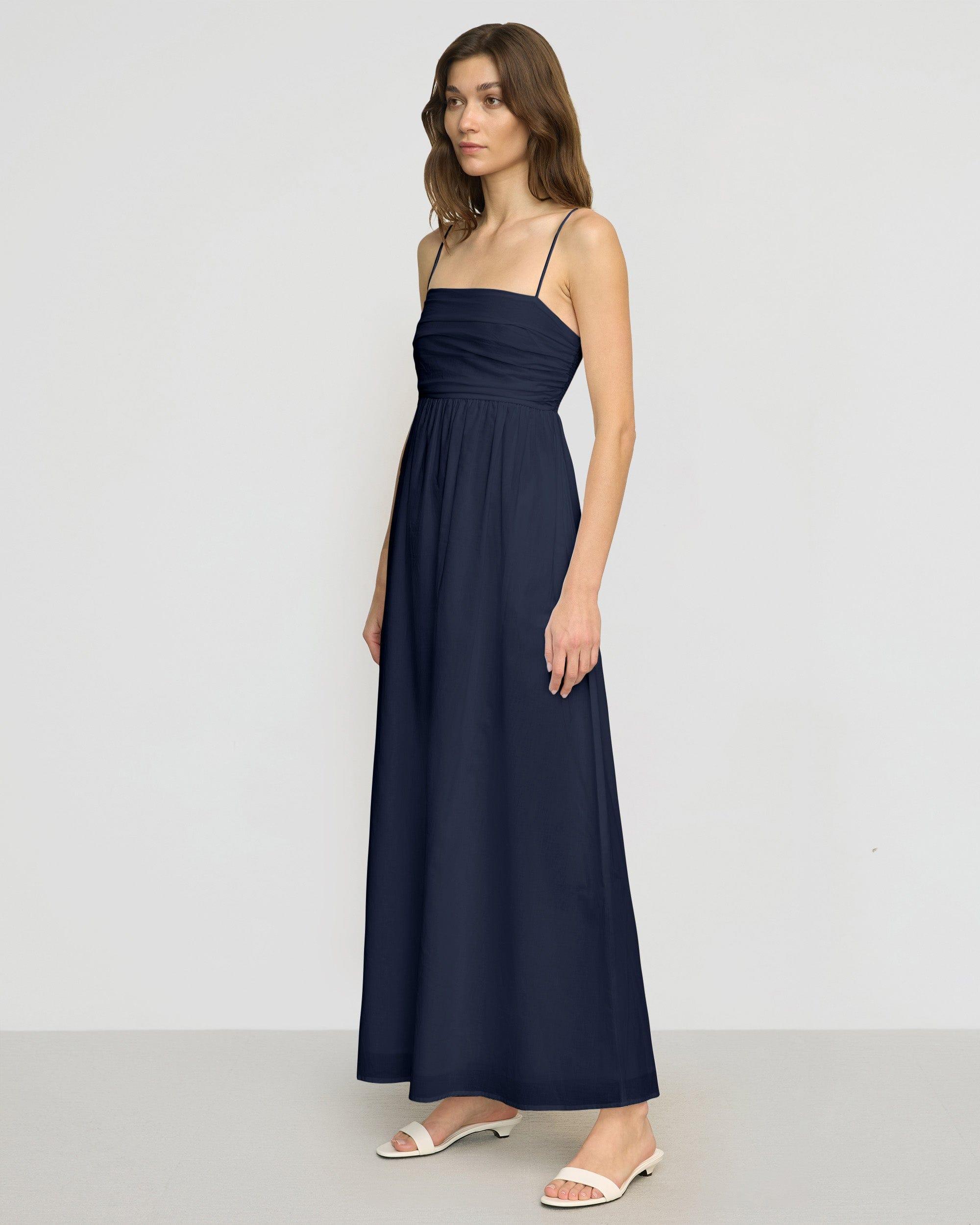 Aurora Ruched Organic Cotton Maxi Dress Product Image