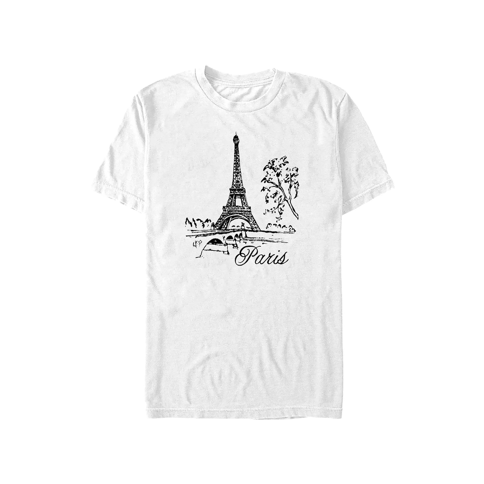 Men's Eiffel Tower Drawing Paris Graphic Tee,  Product Image
