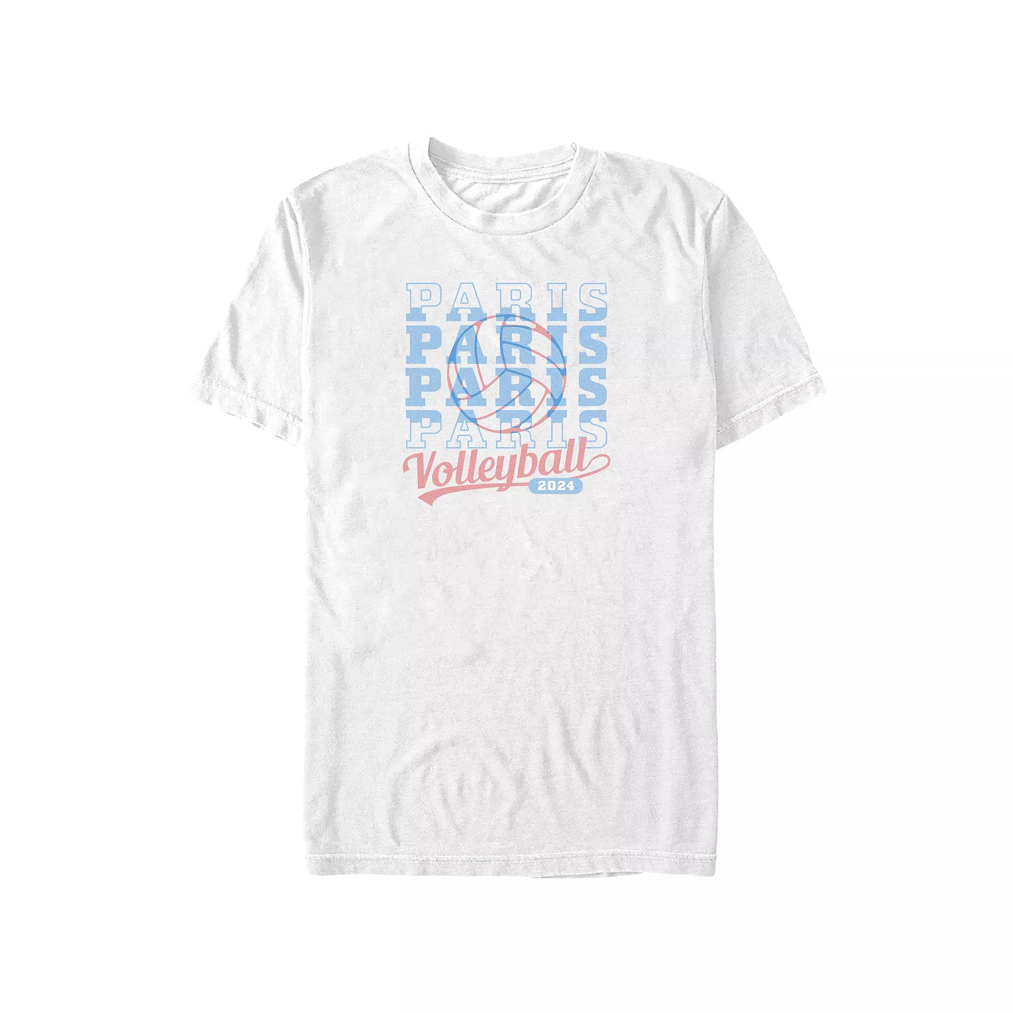 Big & Tall Paris Volleyball 2024 Graphic Tee, Men's, Size: 3XL Tall, White Product Image