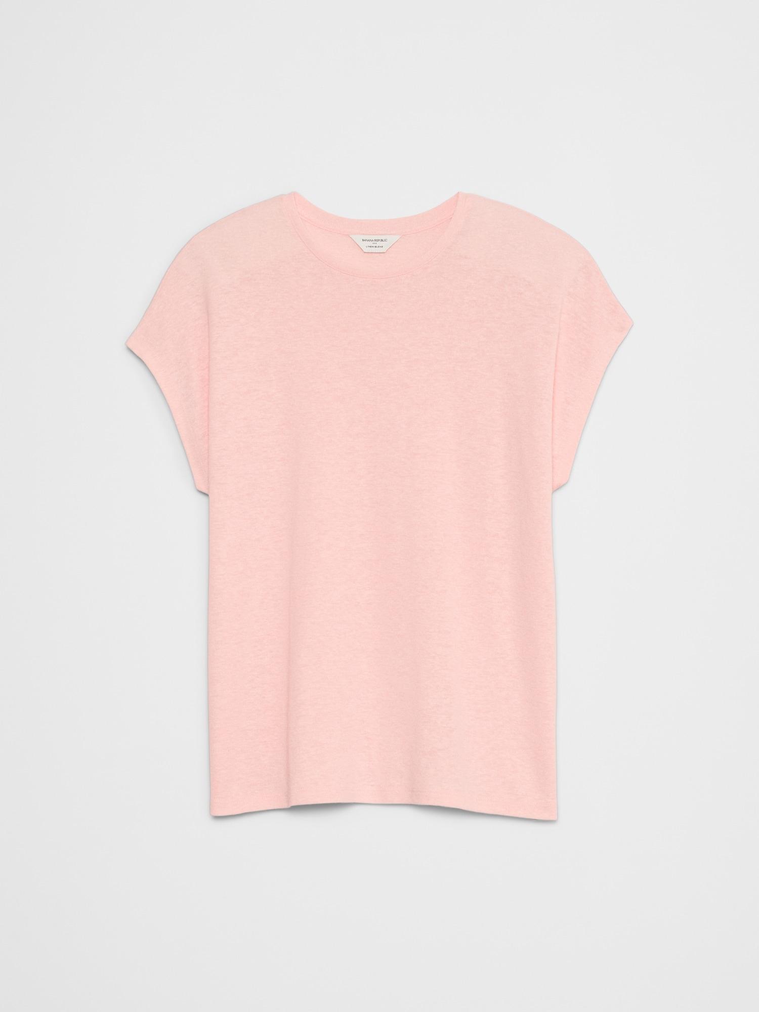 Linen-Blend Dolman T-Shirt Product Image