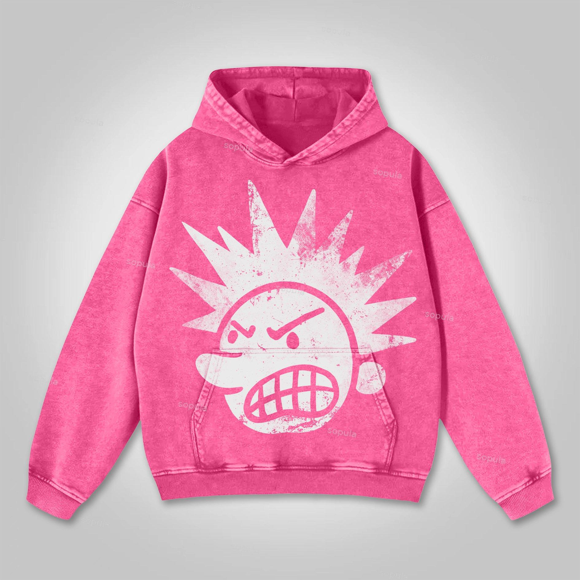 Sopula The Brain Explodes Print Graphic Washed Hoodie Product Image