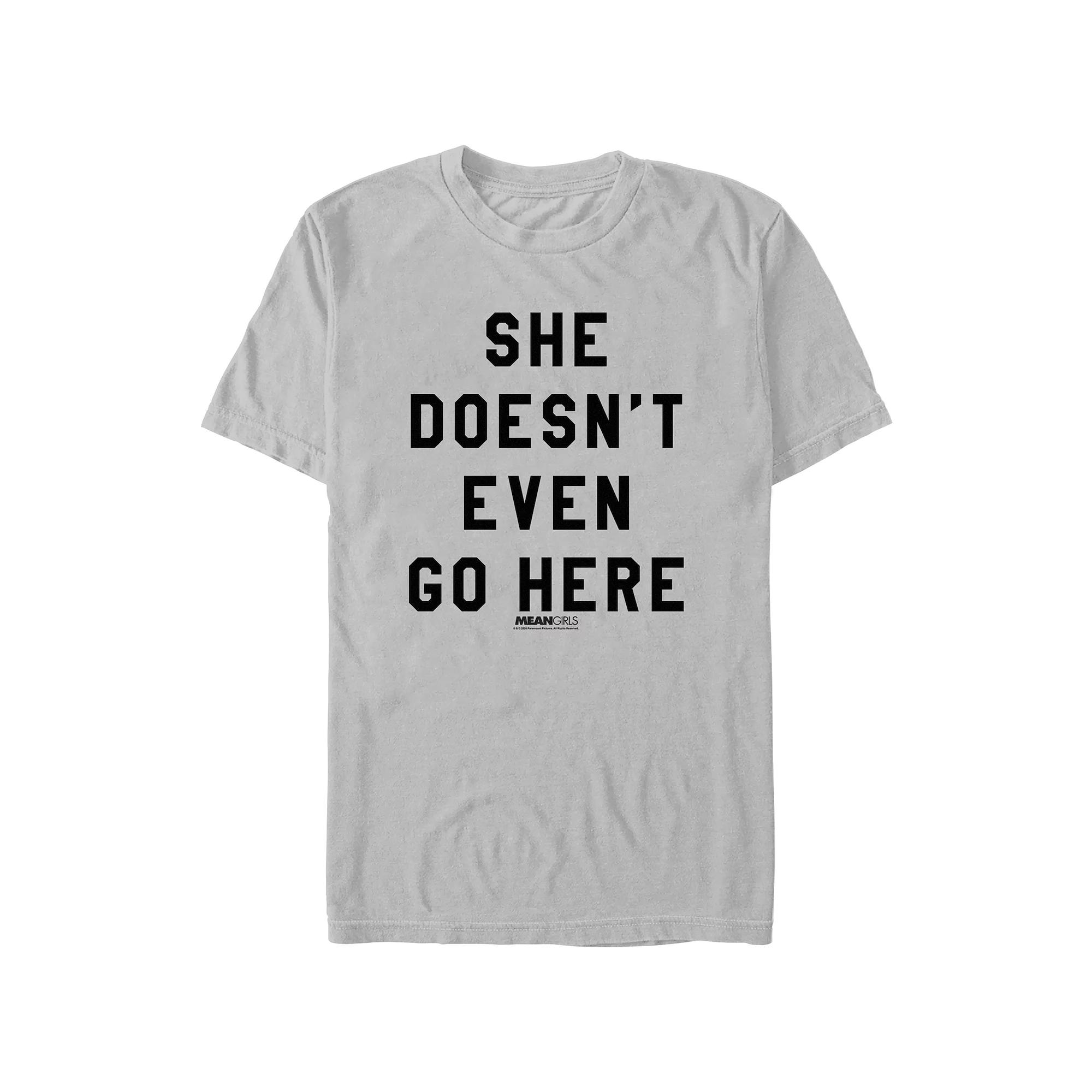 Men's Mean Girls She Doesn't Even Go Here Quote Graphic Tee,  Product Image