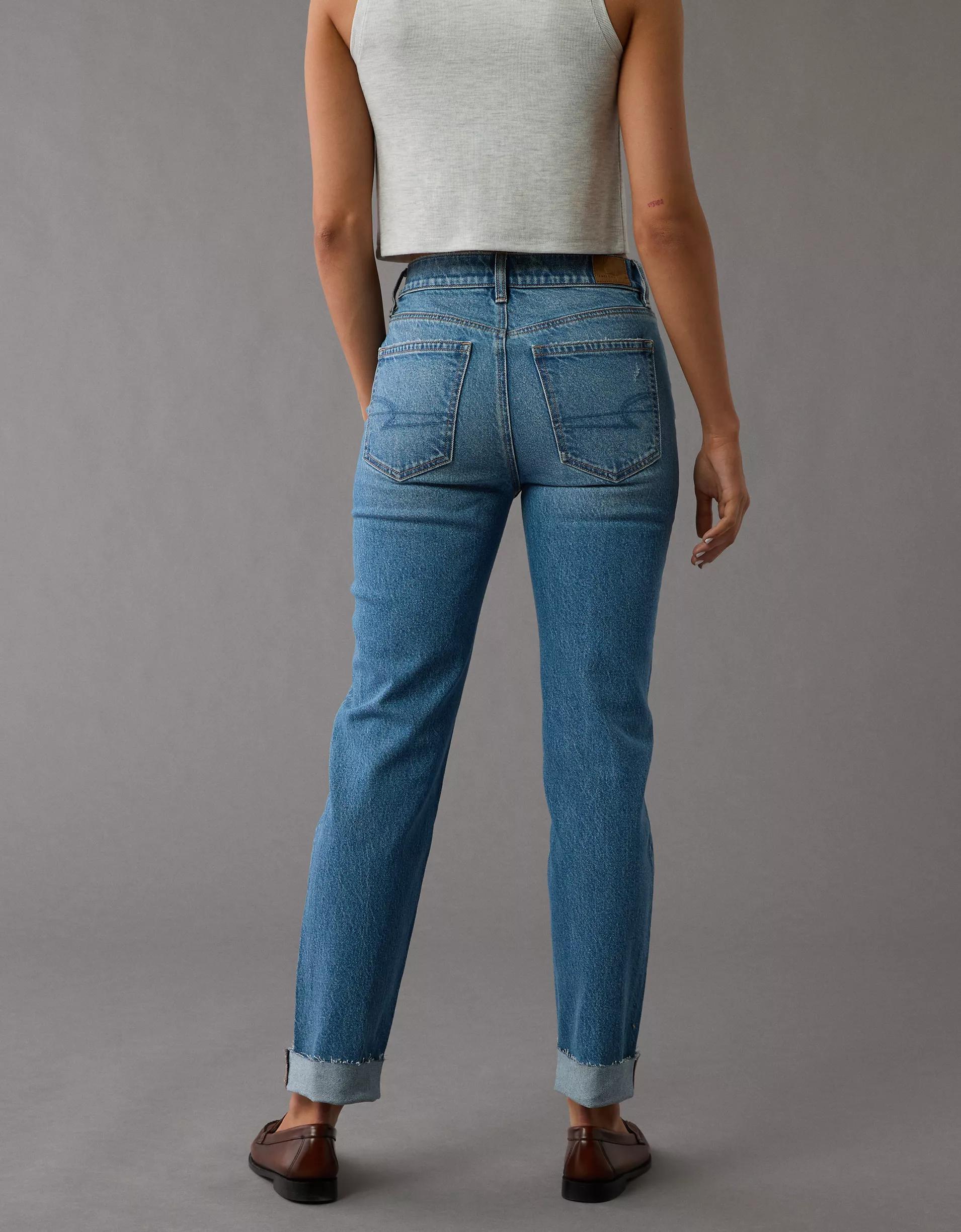 AE Stretch Super High-Waisted Ankle Straight Jean Product Image