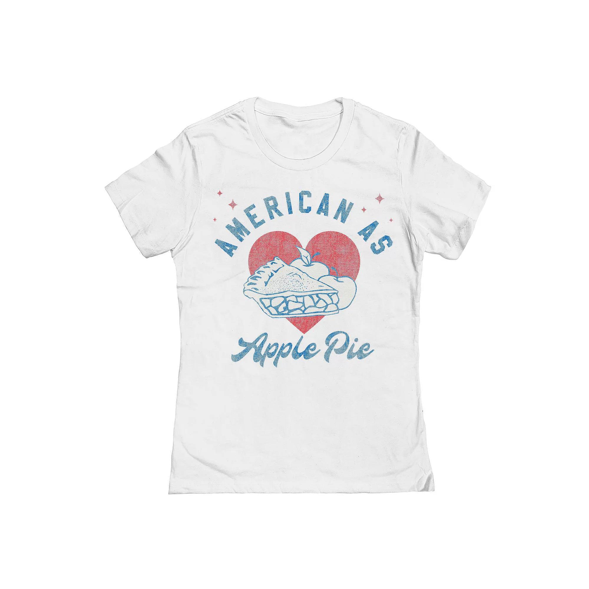Junior's Grayson Threads The Label American As Apple Pie Heart Graphic Tee, Women's,  Product Image