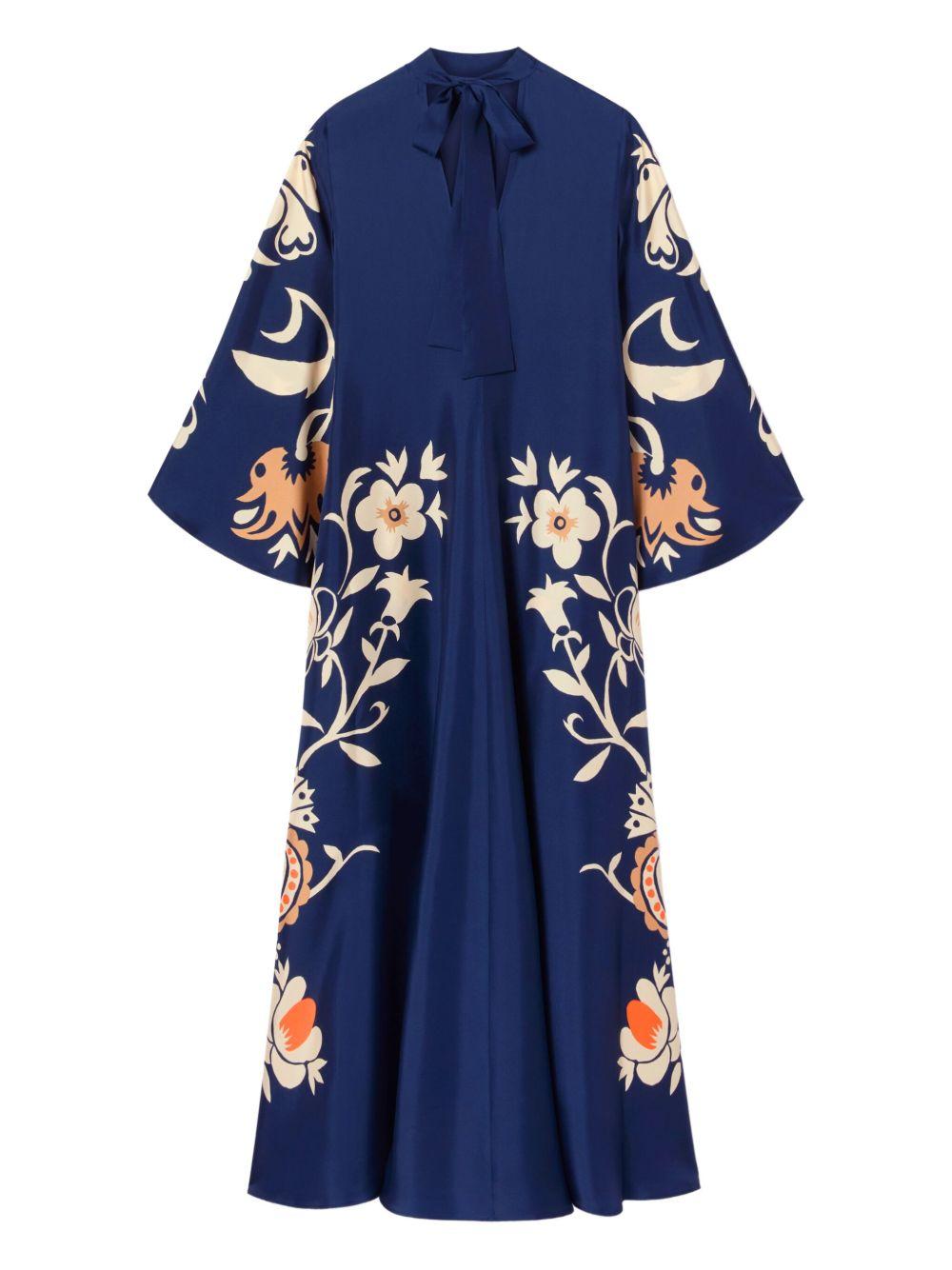 floral-print bell-sleeve maxi dress Product Image