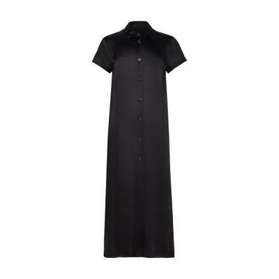 KHAITE Effy Silk And Cotton-blend Organza Midi Shirt Dress In Black Product Image