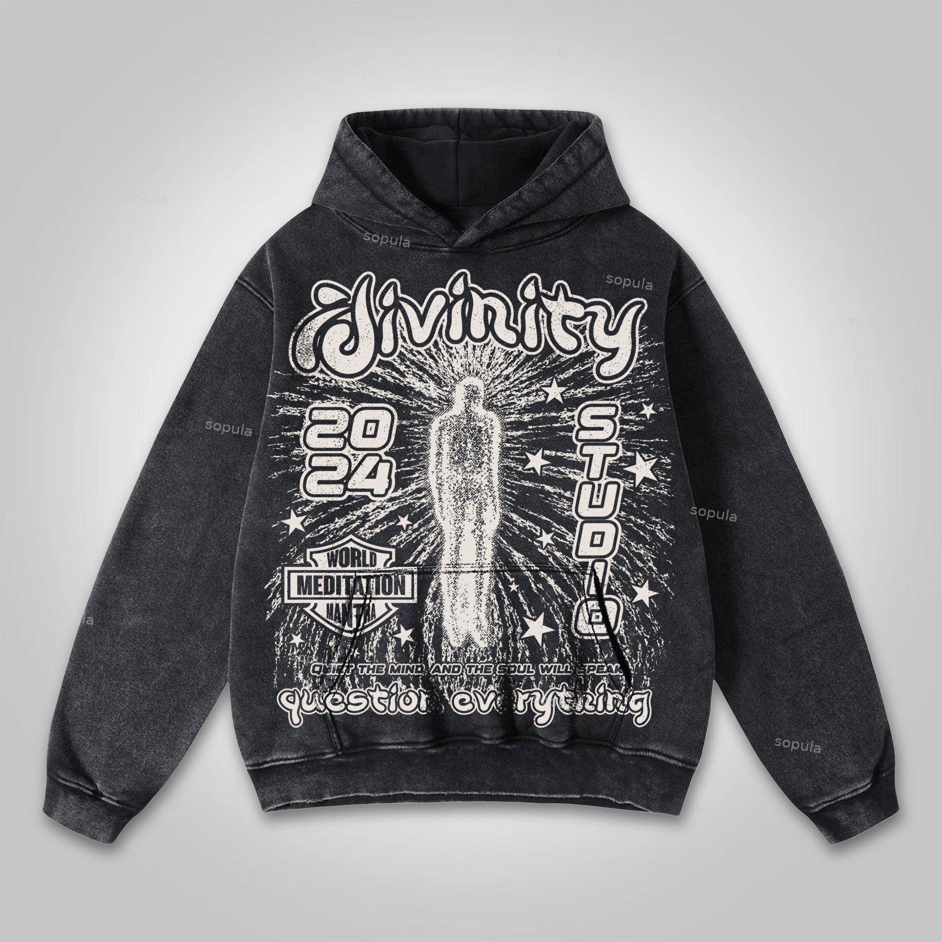 Sopula Vintage Til Death Do Us Part Graphic Acid Washed Hoodie Product Image